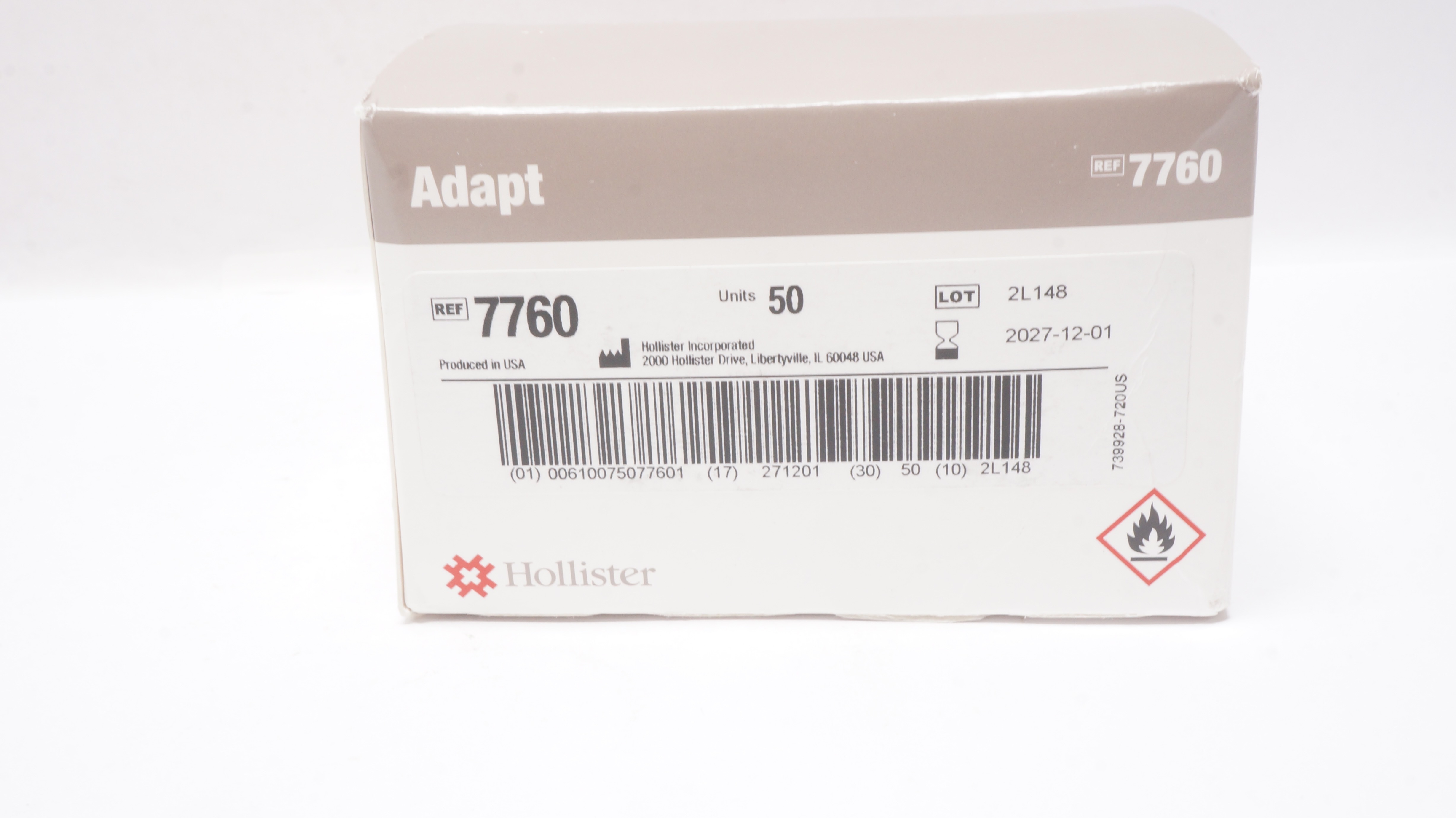 Hollister 7760 Adapt Universal Remover Wipes No Sting - Box of 50