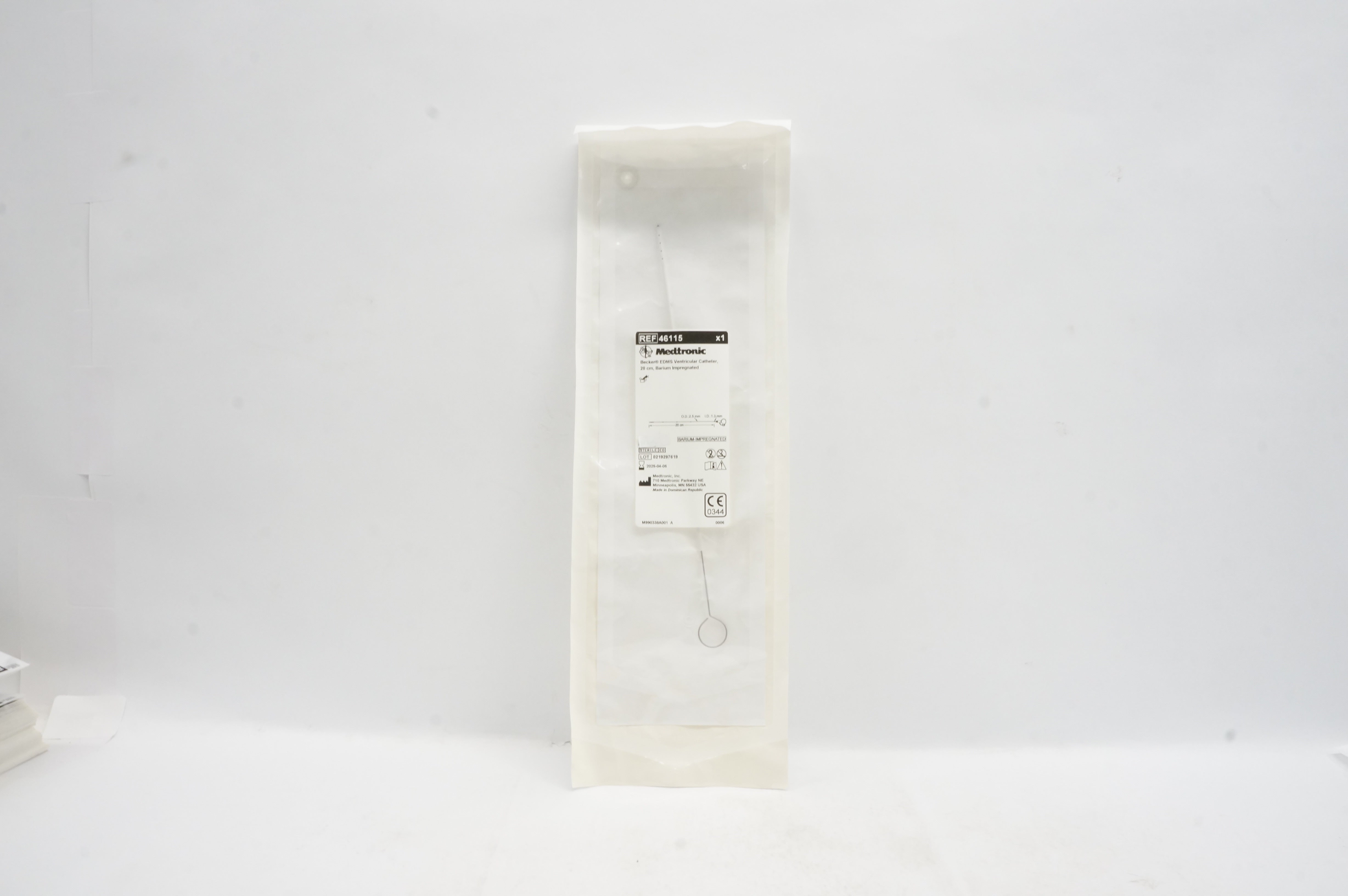 Medtronic 46115 Becker EDMS Ventricular Catheter 20cm Barium 1.3mm x 2.5mm