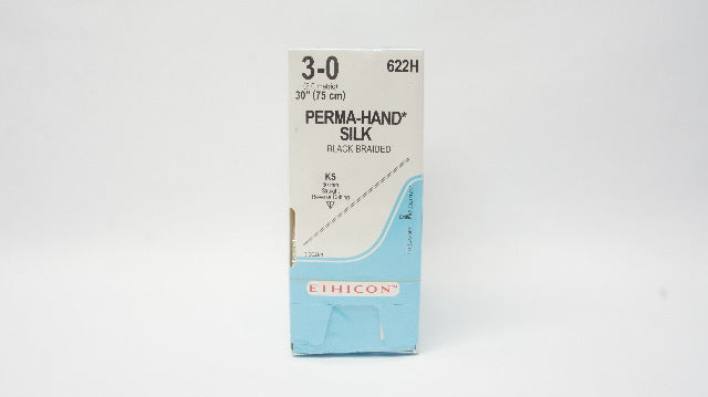 Ethicon 622H 3-0 Perma-Hand Silk Stre KS 60mm Reverse Cutting 30in(x) -Box of 36