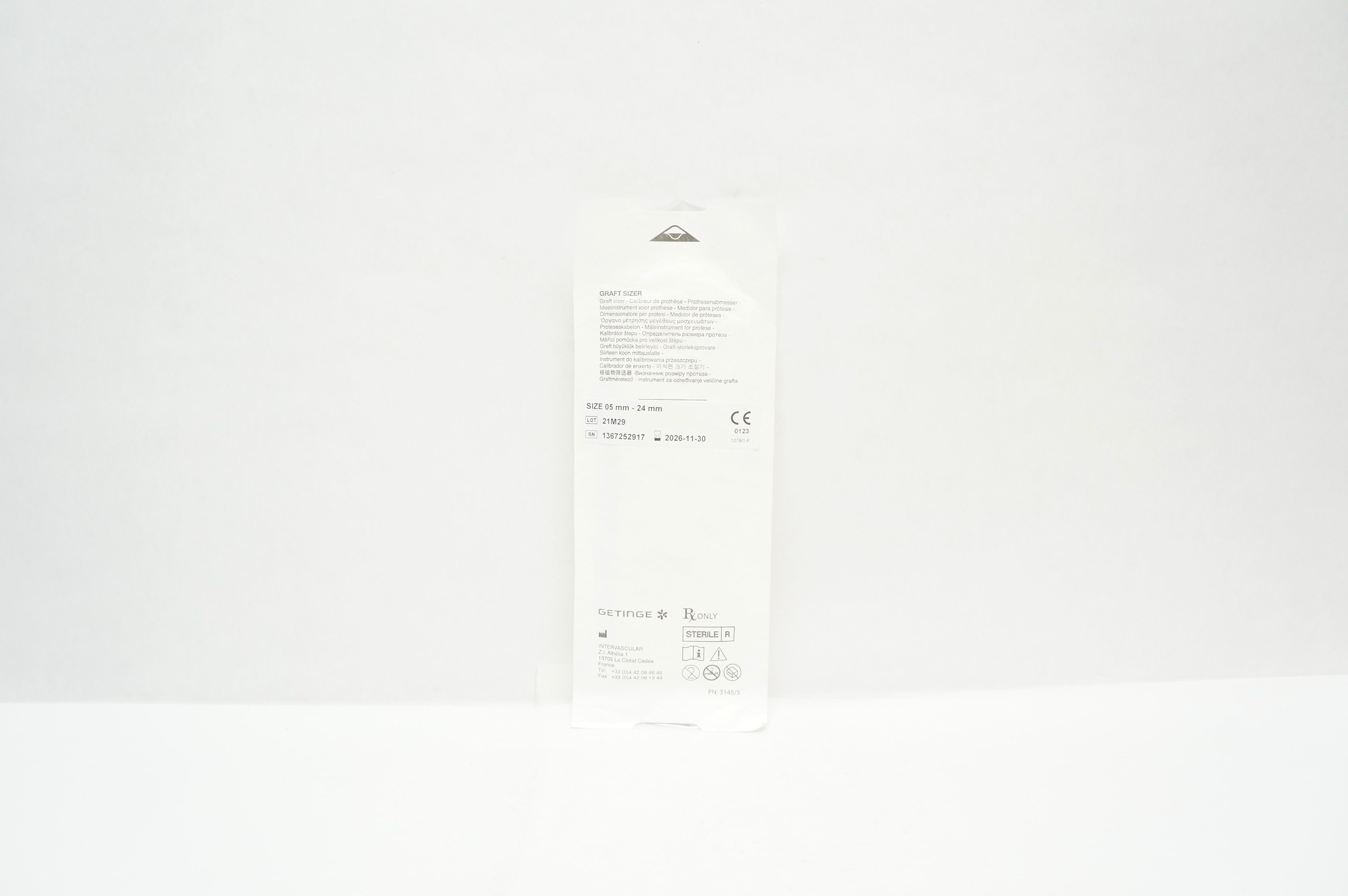 Intervascular 1367252917 3145/5 Getinge graft Sizer 05mm - 24mm (x)