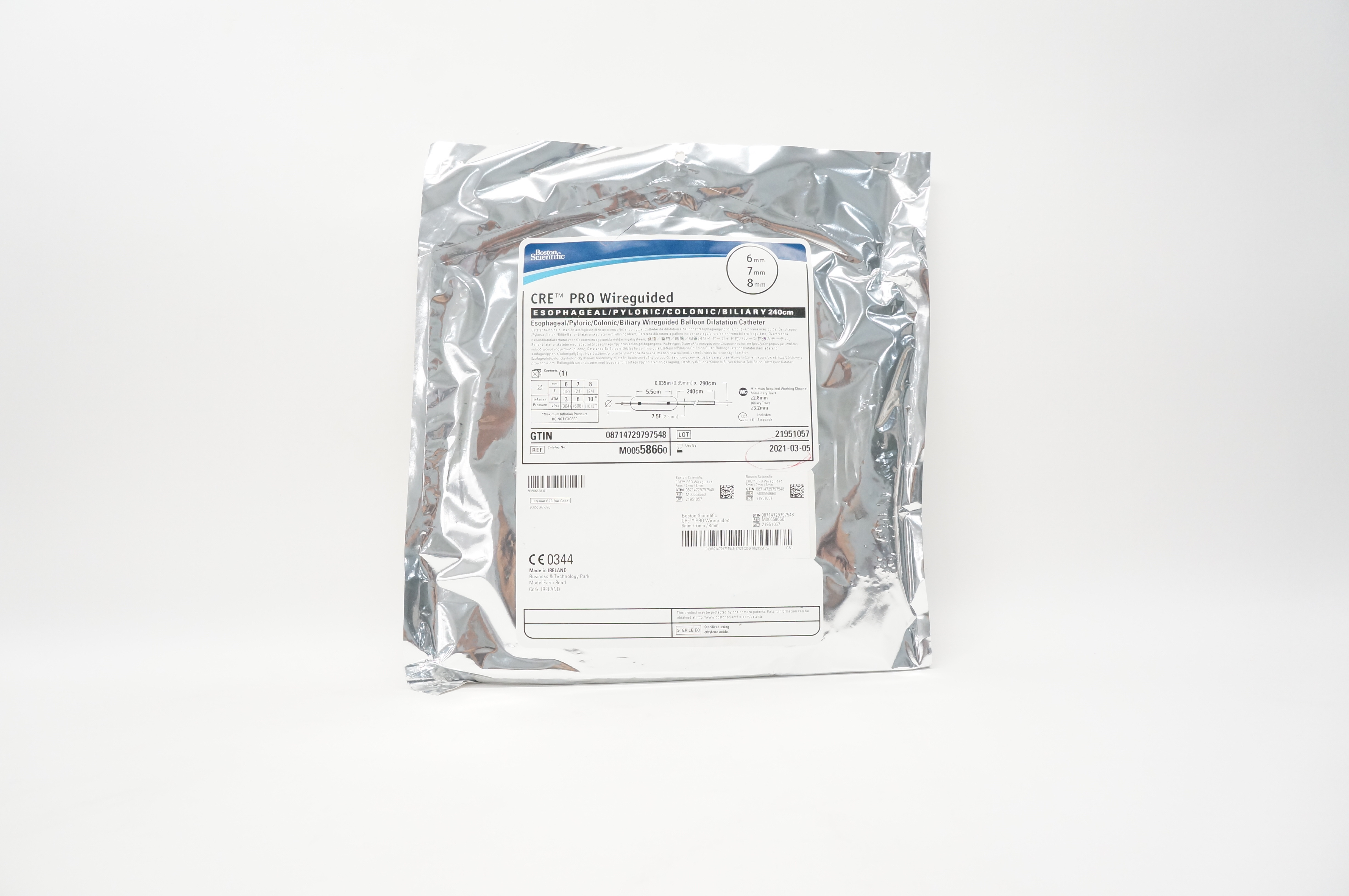 Boston Scientific M00558660 CRE Wireguided Balloon Dilatation Cath. 6x7x8mm (x)