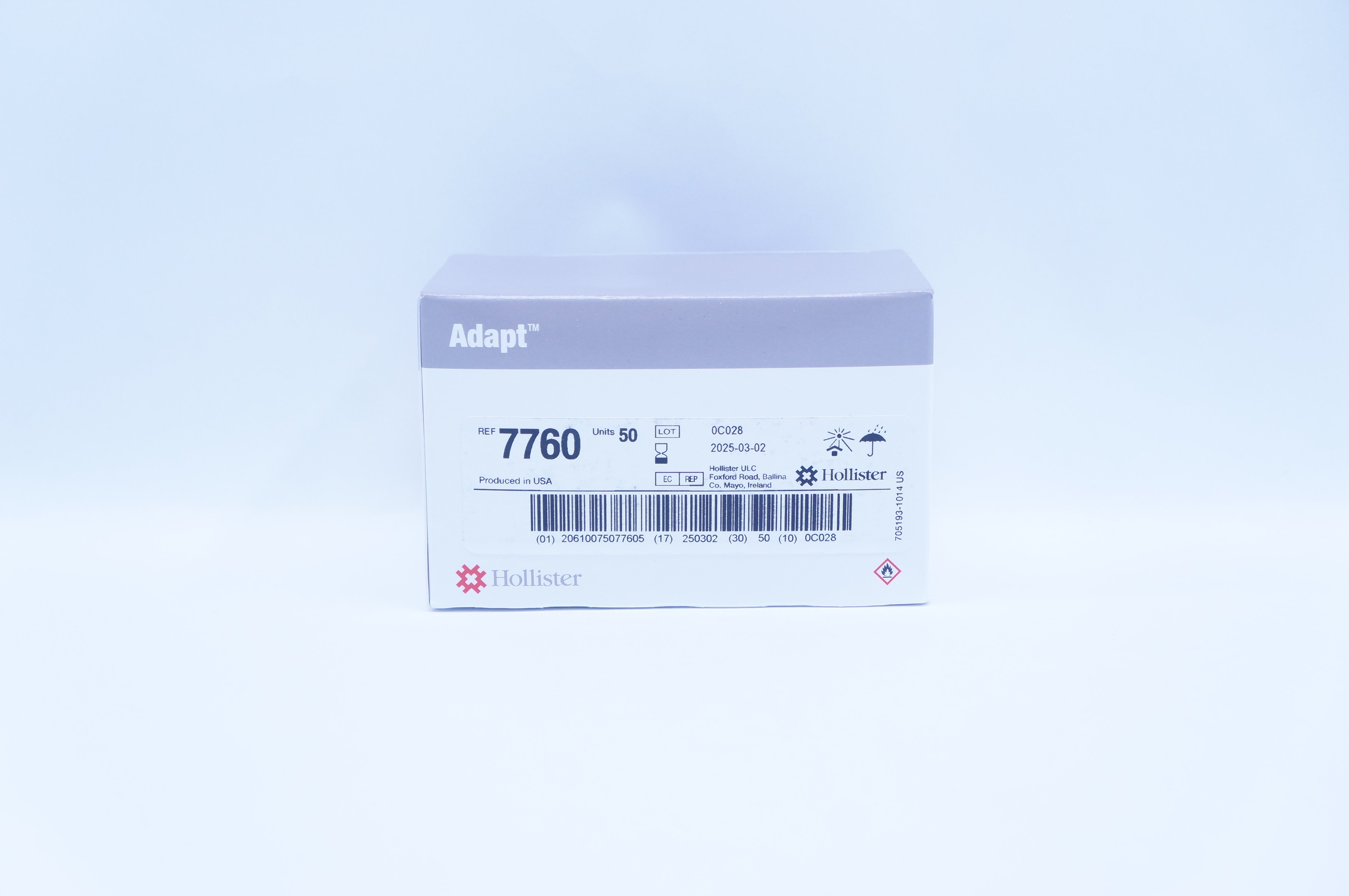 Hollister 7760 Adapt Universal Remover Wipes No Sting  - Box of 50