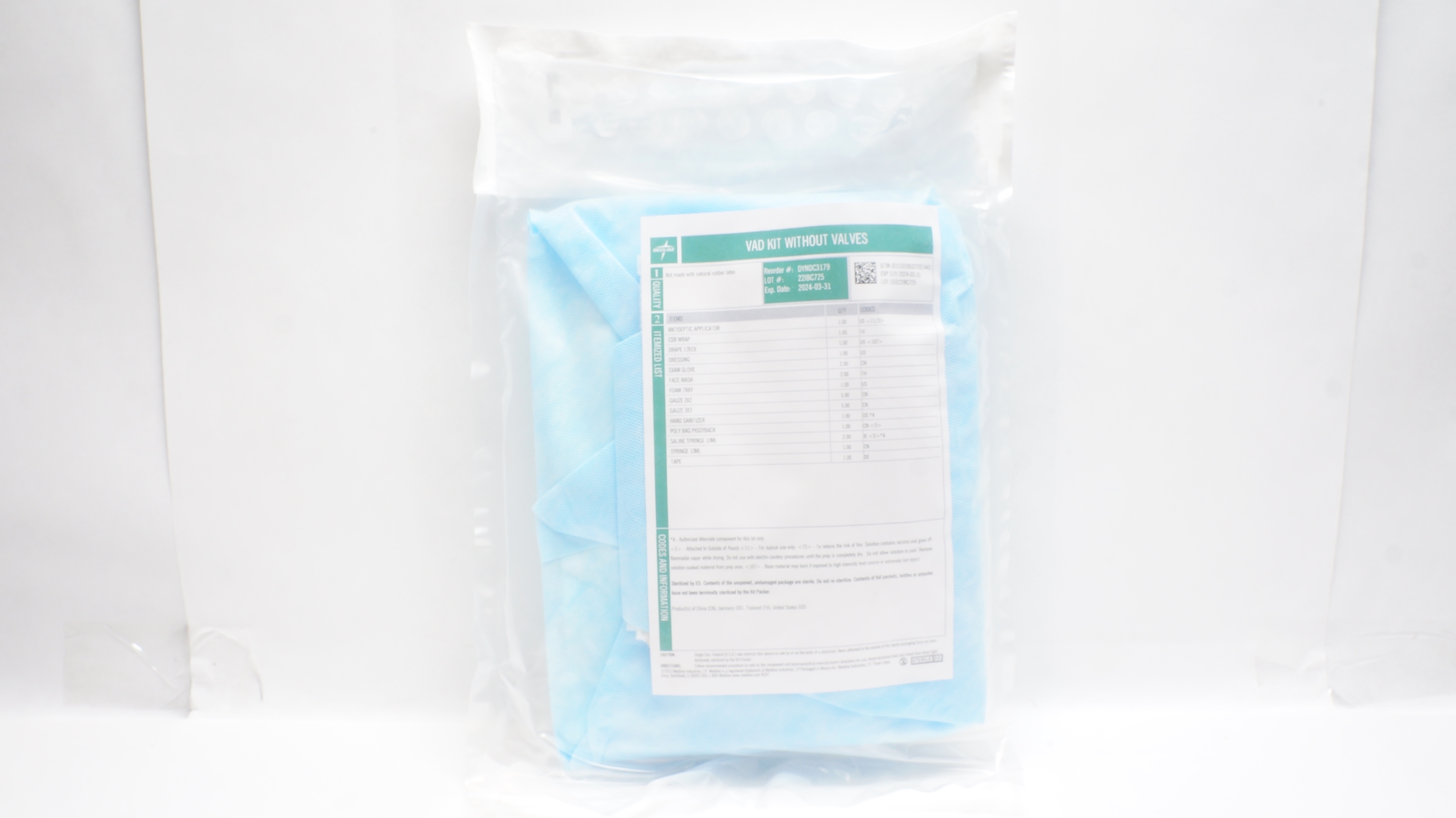 Medline DYNDC3179 VAD Kit Without Valves (x)