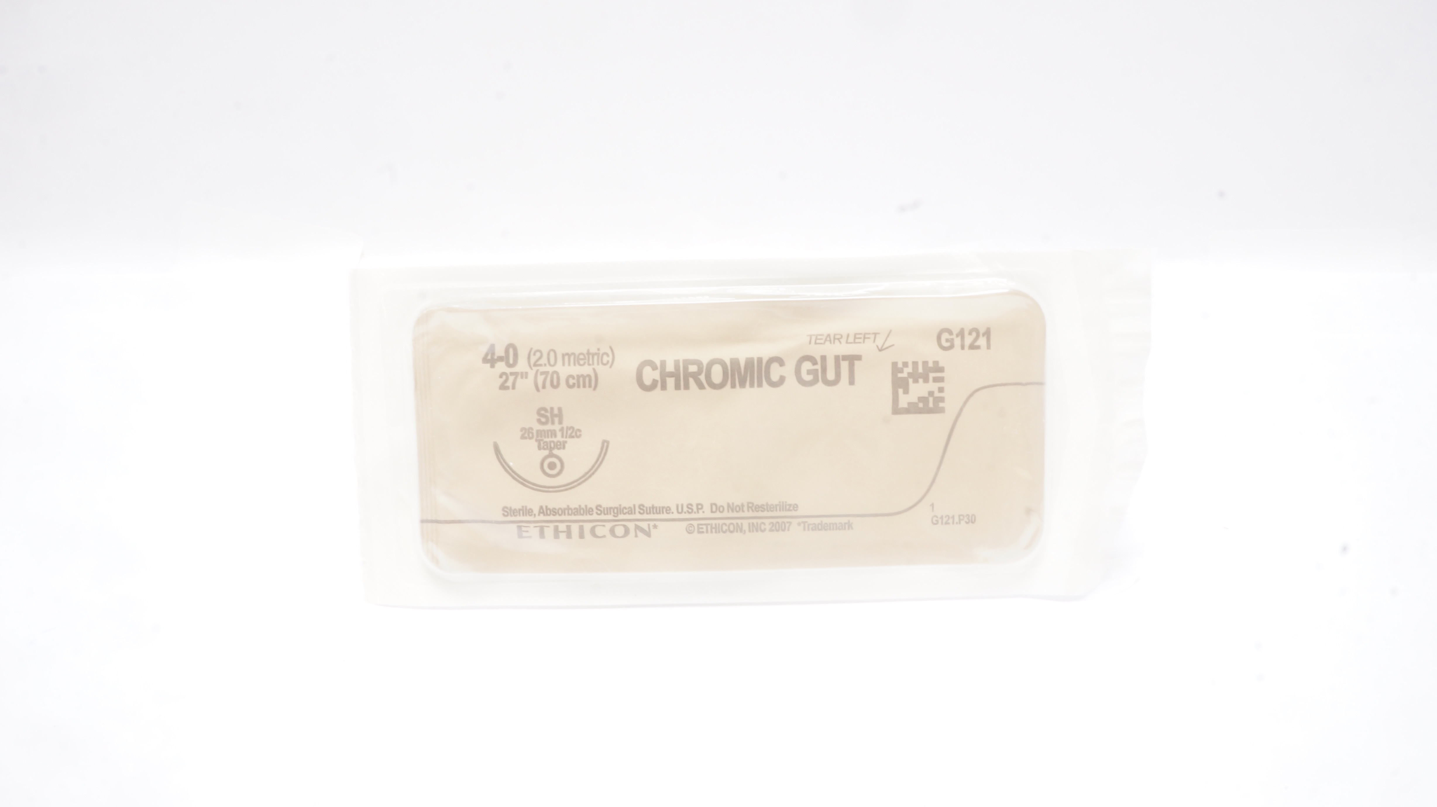 Ethicon G121 4-0 Chromic Gut, SH, 26mm 1/2c Taper, 27inch (x)