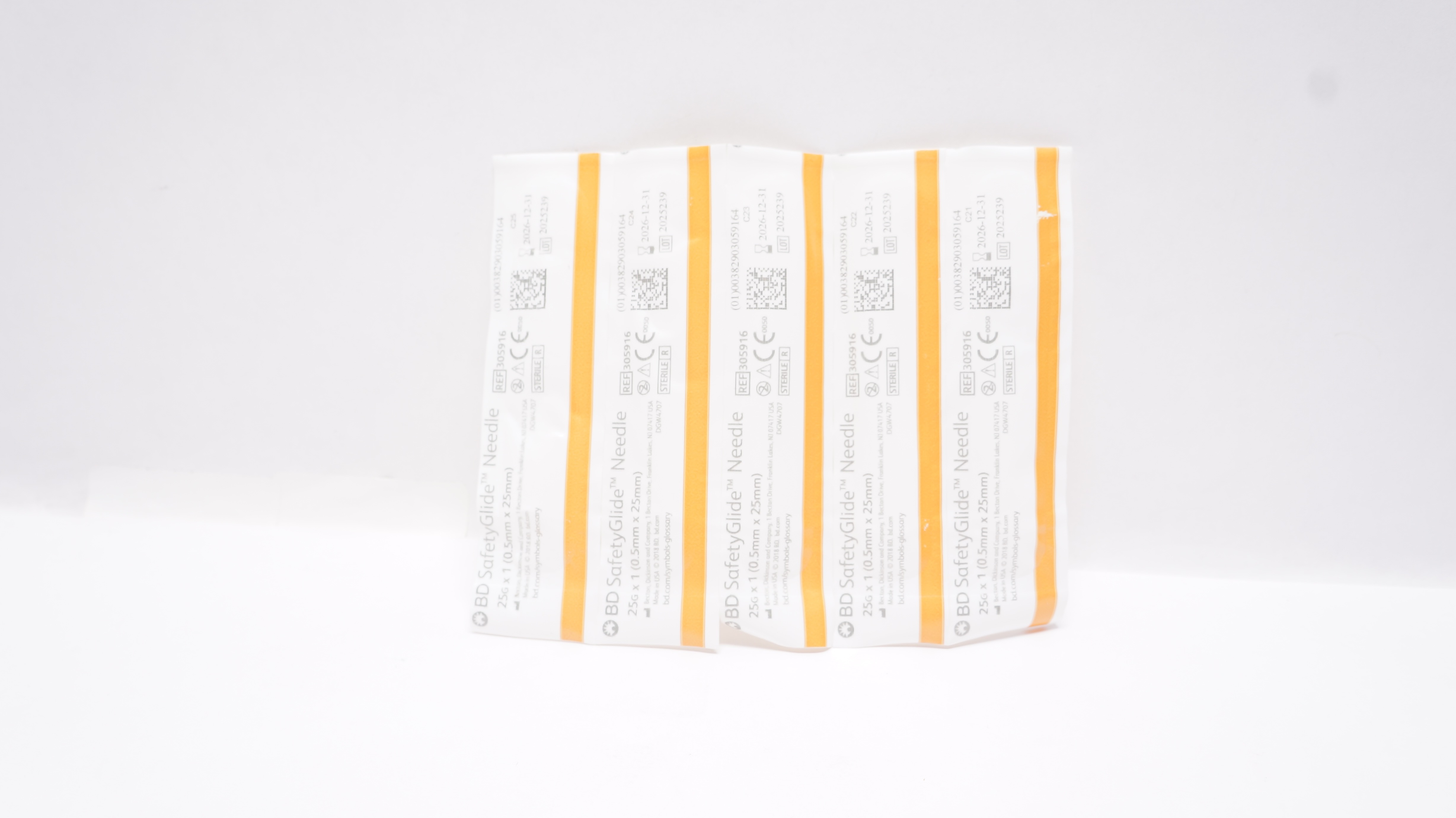 BD 305916 Safety Glide Ndle 25G x 1 - Pack of 5