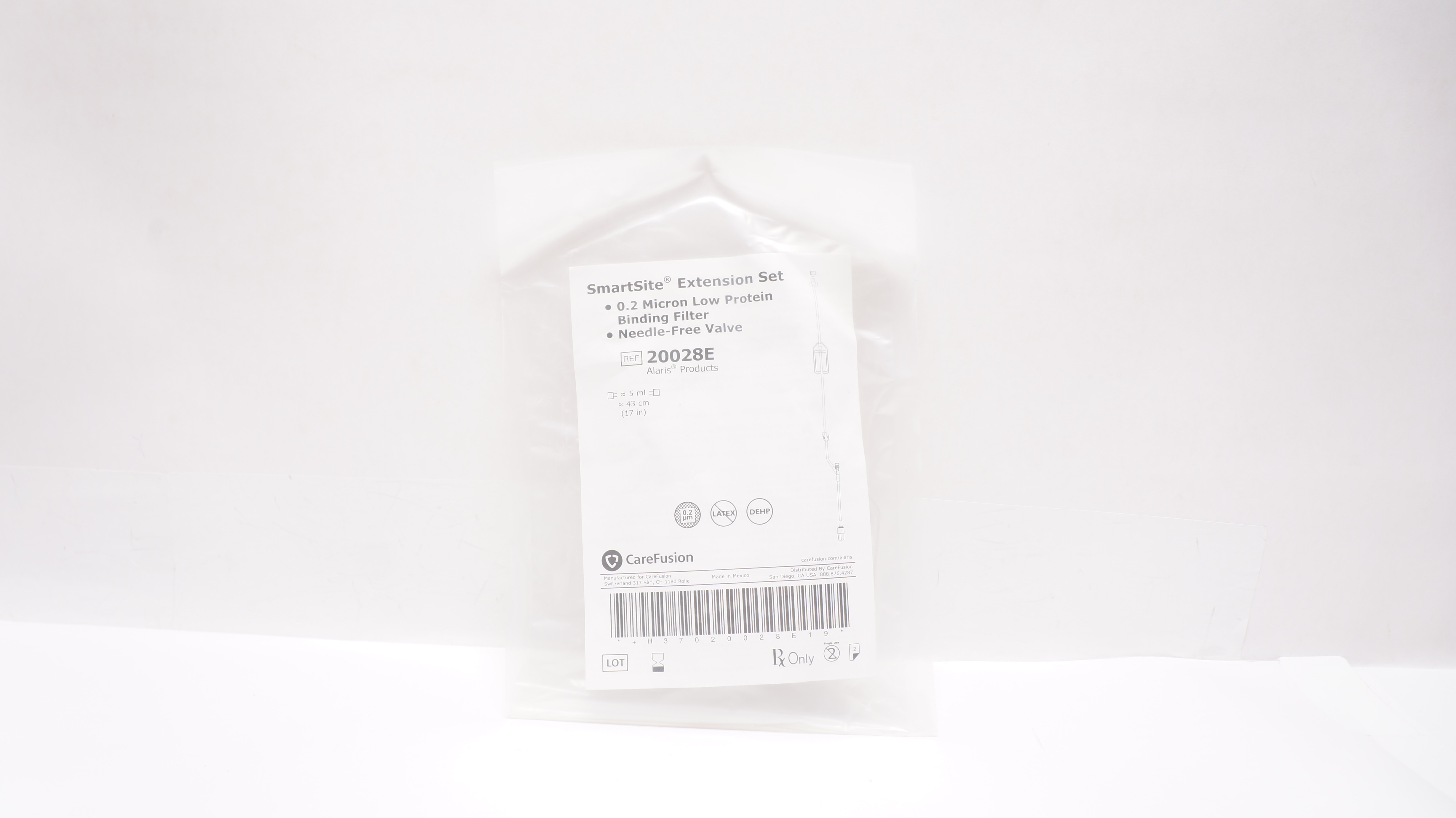 CareFusion 20028E Alaris SmartSite Extension Set 5ml x 17inch (x)