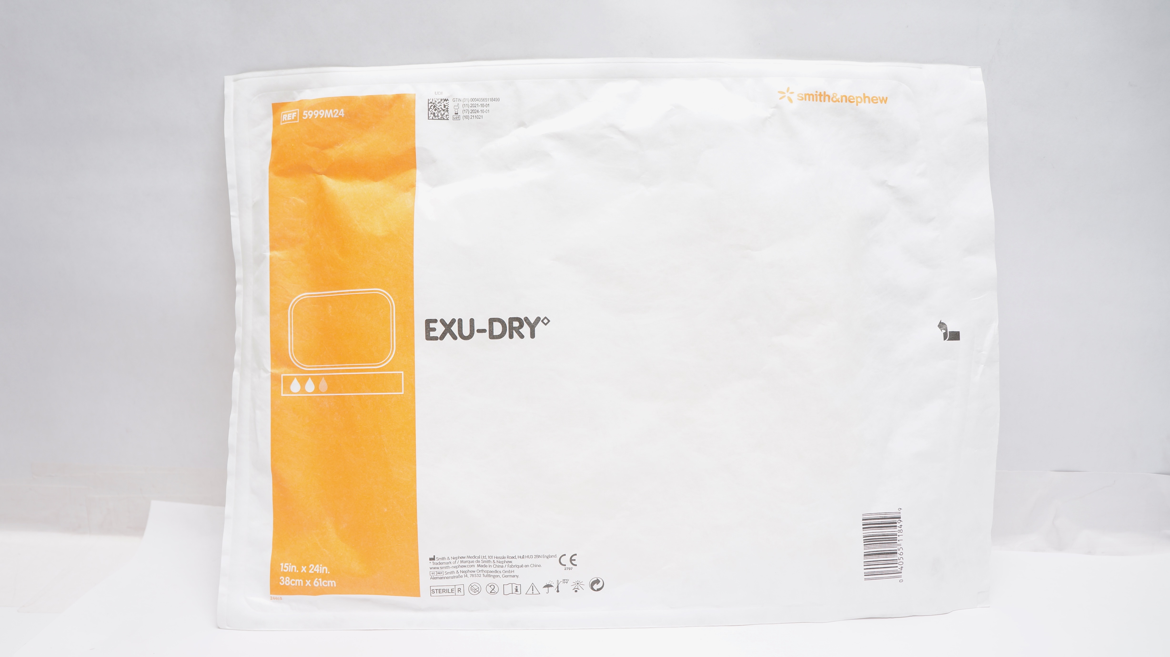 Smith & Nephew 5999M24 Exu-Dry Medium Absorbent Dressing 15 x 24inch
