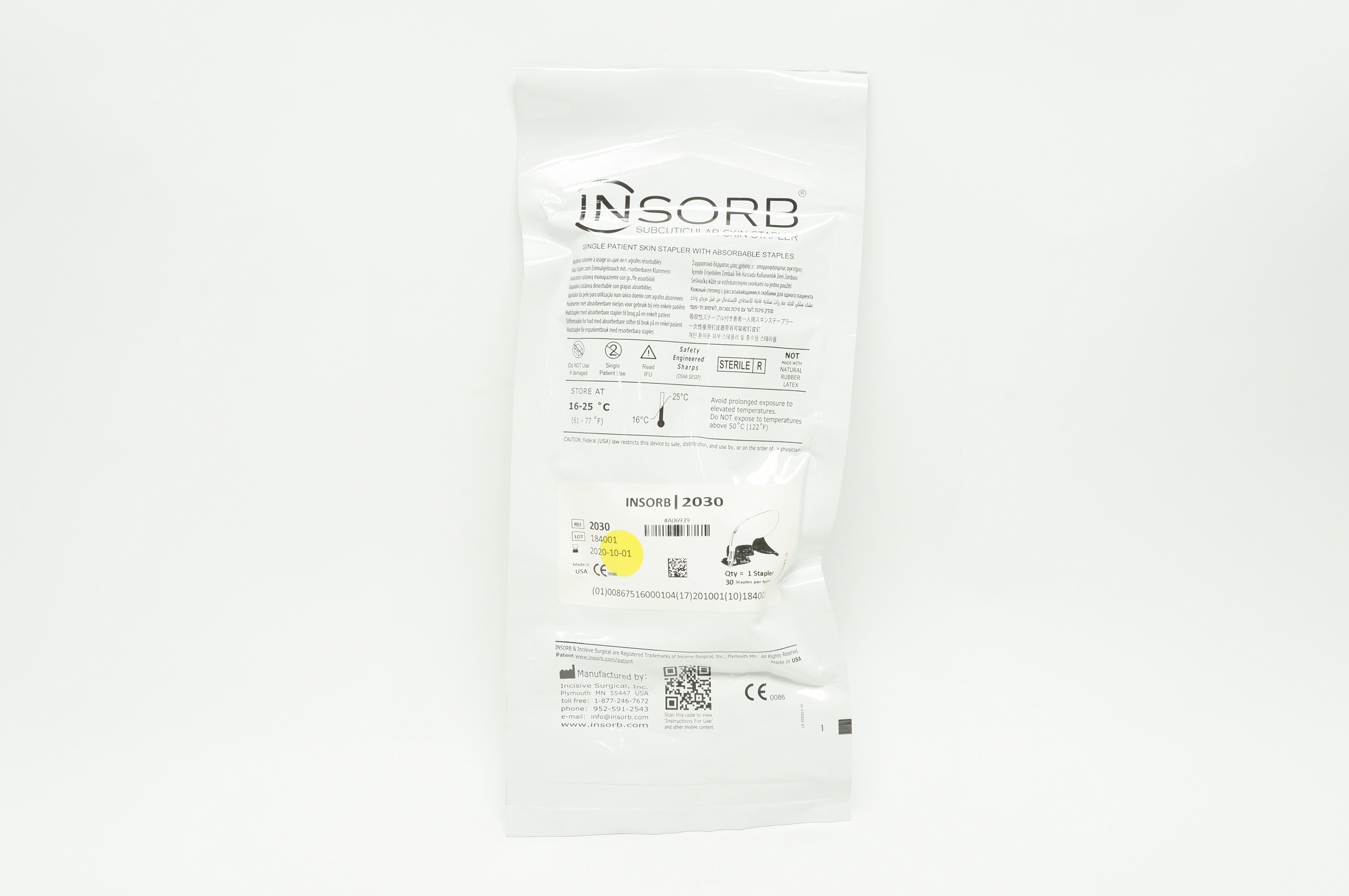 Incisive Surgical 2030 Insorb Subcuticular Skin Stapler w/Absorbable Staples (x)