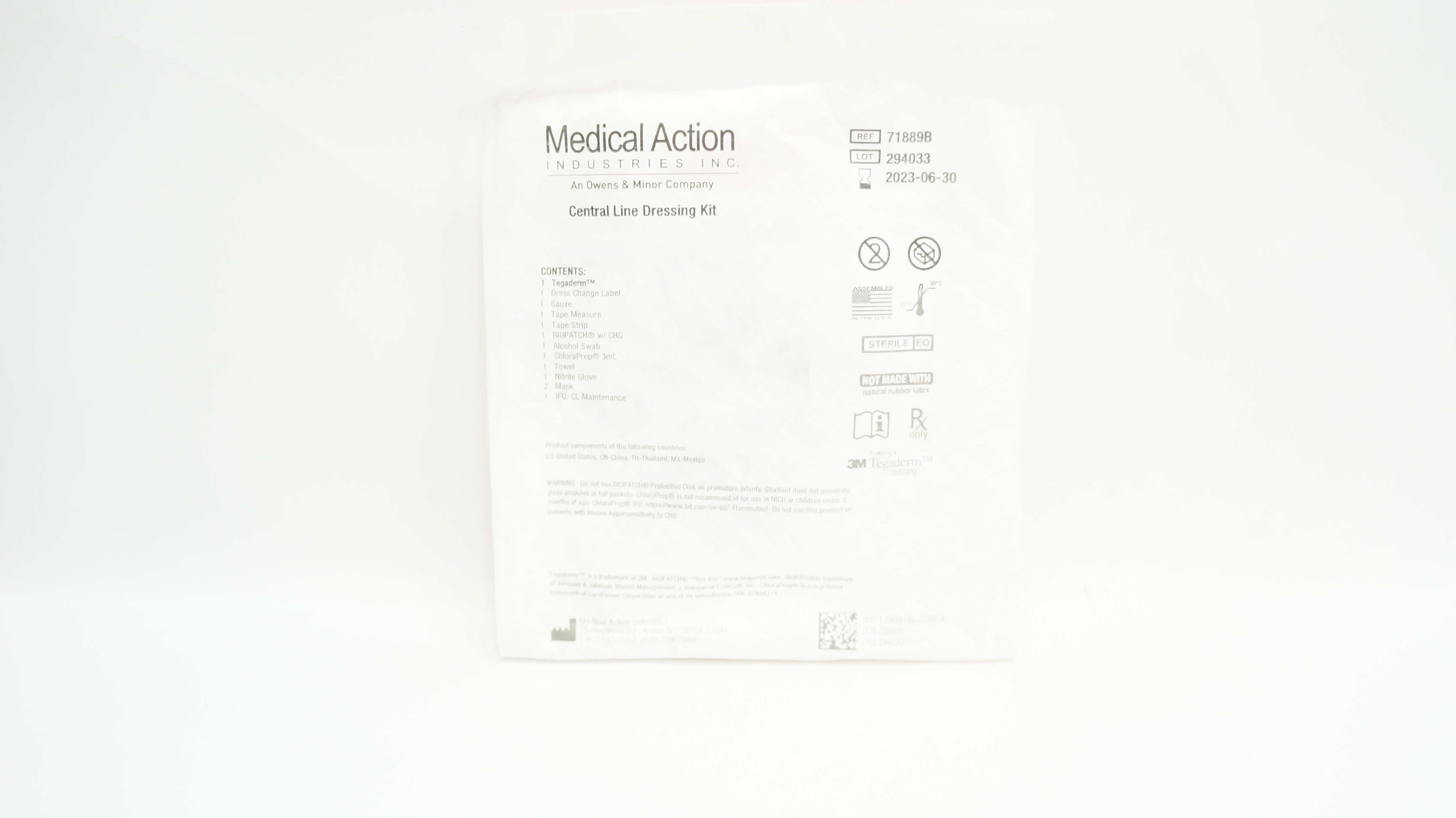 Medical Action 71889B 3M Tegaderm Central Line Dressing Kit (x)