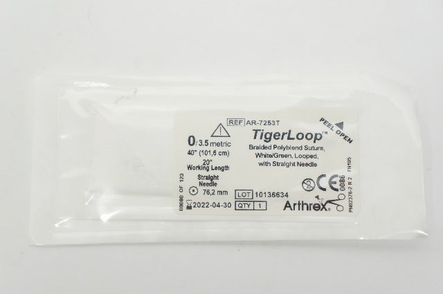 Arthrex AR-7253T #0 TigerLoop Braided Polyblend Stre. 20inch WL Straight Ndle(x)
