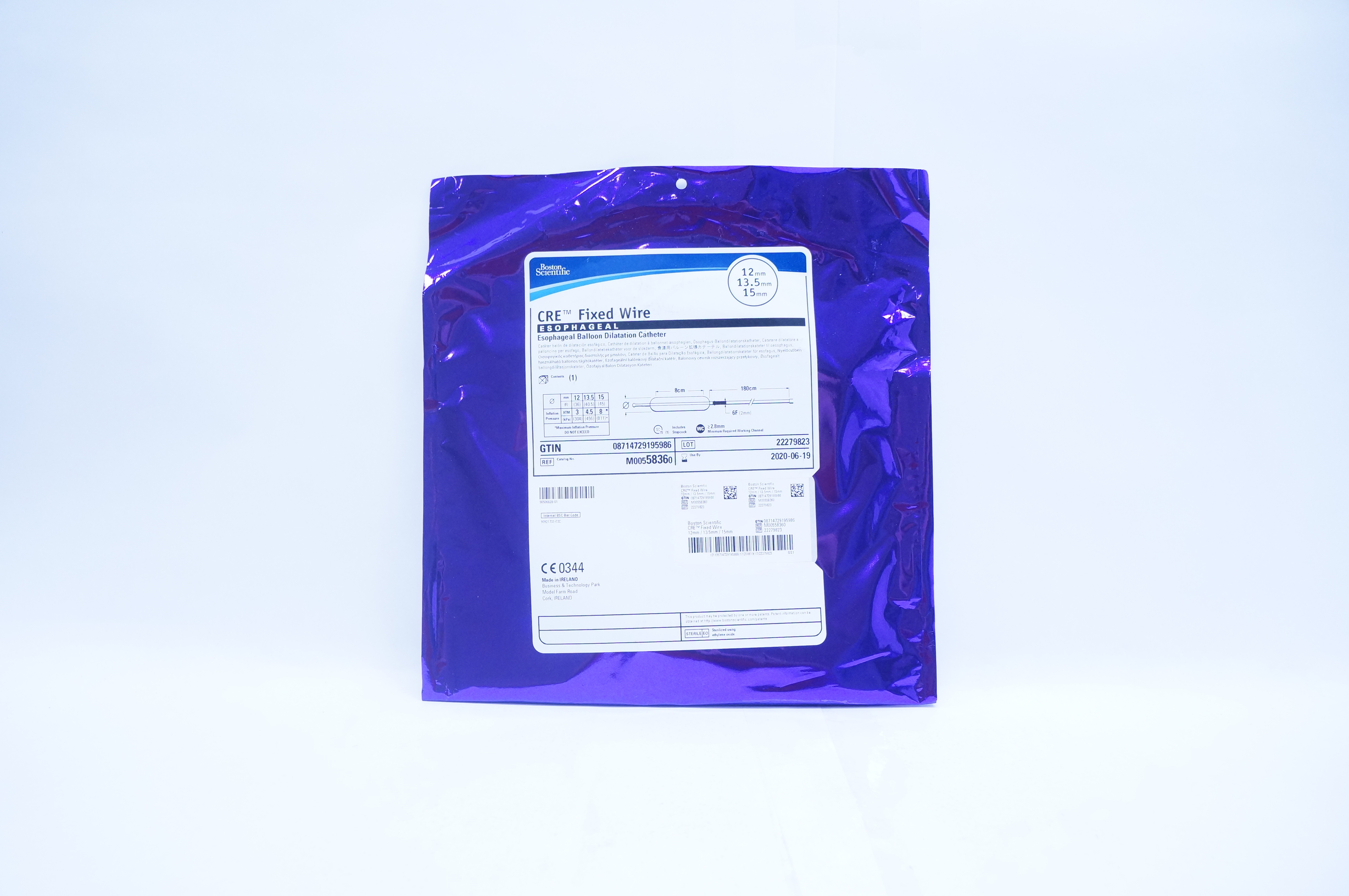 Boston Scientific M00558360 CRE Fixed Wire Esophageal Cath. 12mm/13.5mm/15mm (x)