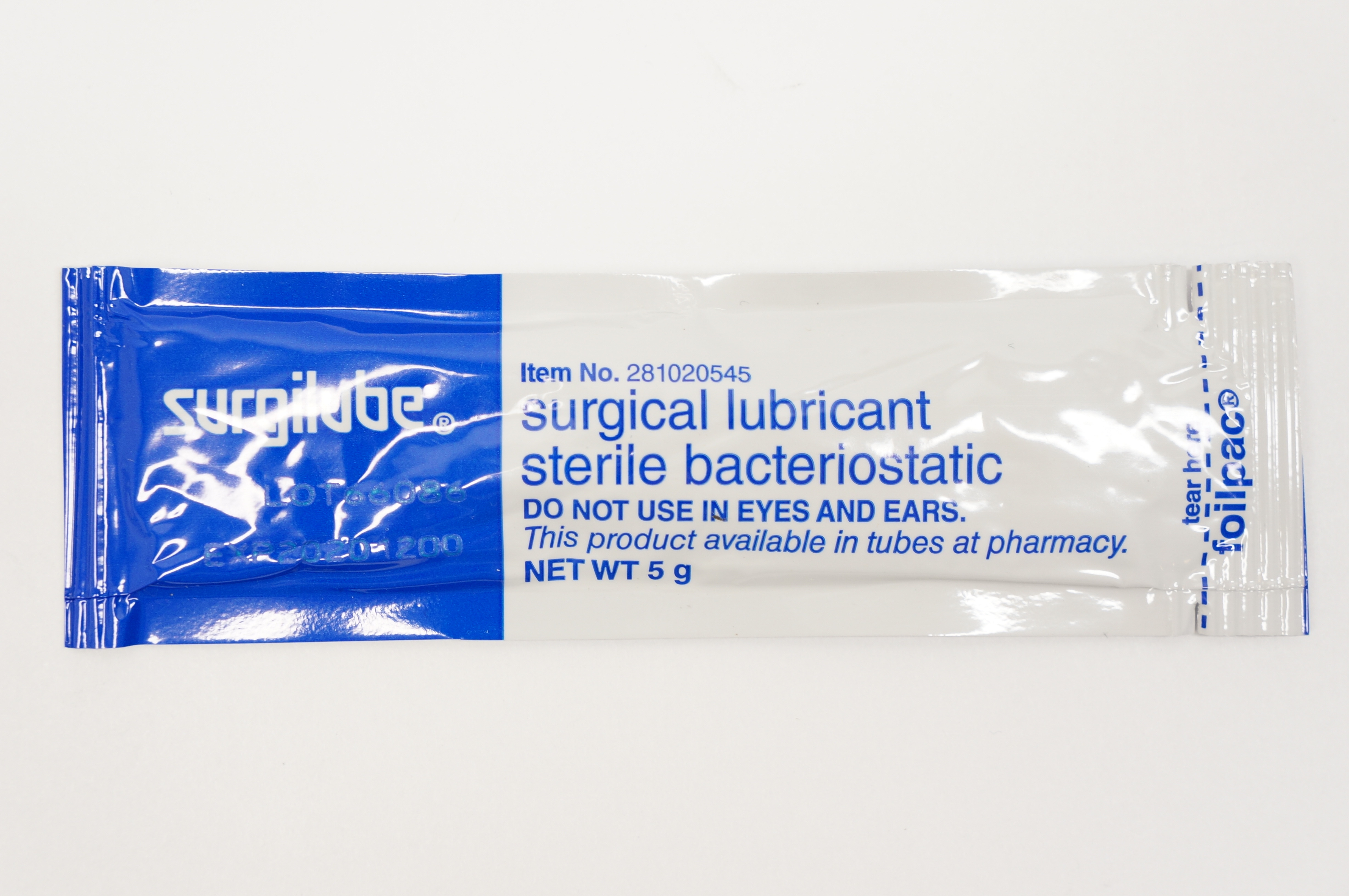 Surgilube 281020545 Surgical Lubricant Sterile Bacteriostatic Net Wt 5g (x)