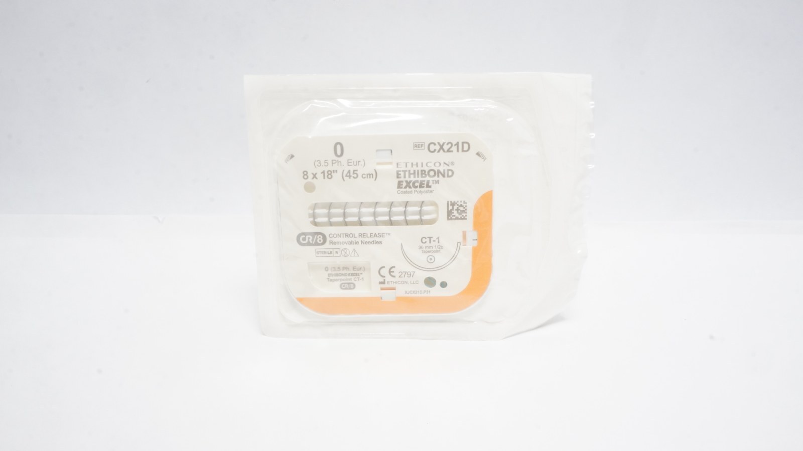 Ethicon CX21D ETHIBOND EXCEL Suture 0 8x18" CT-1