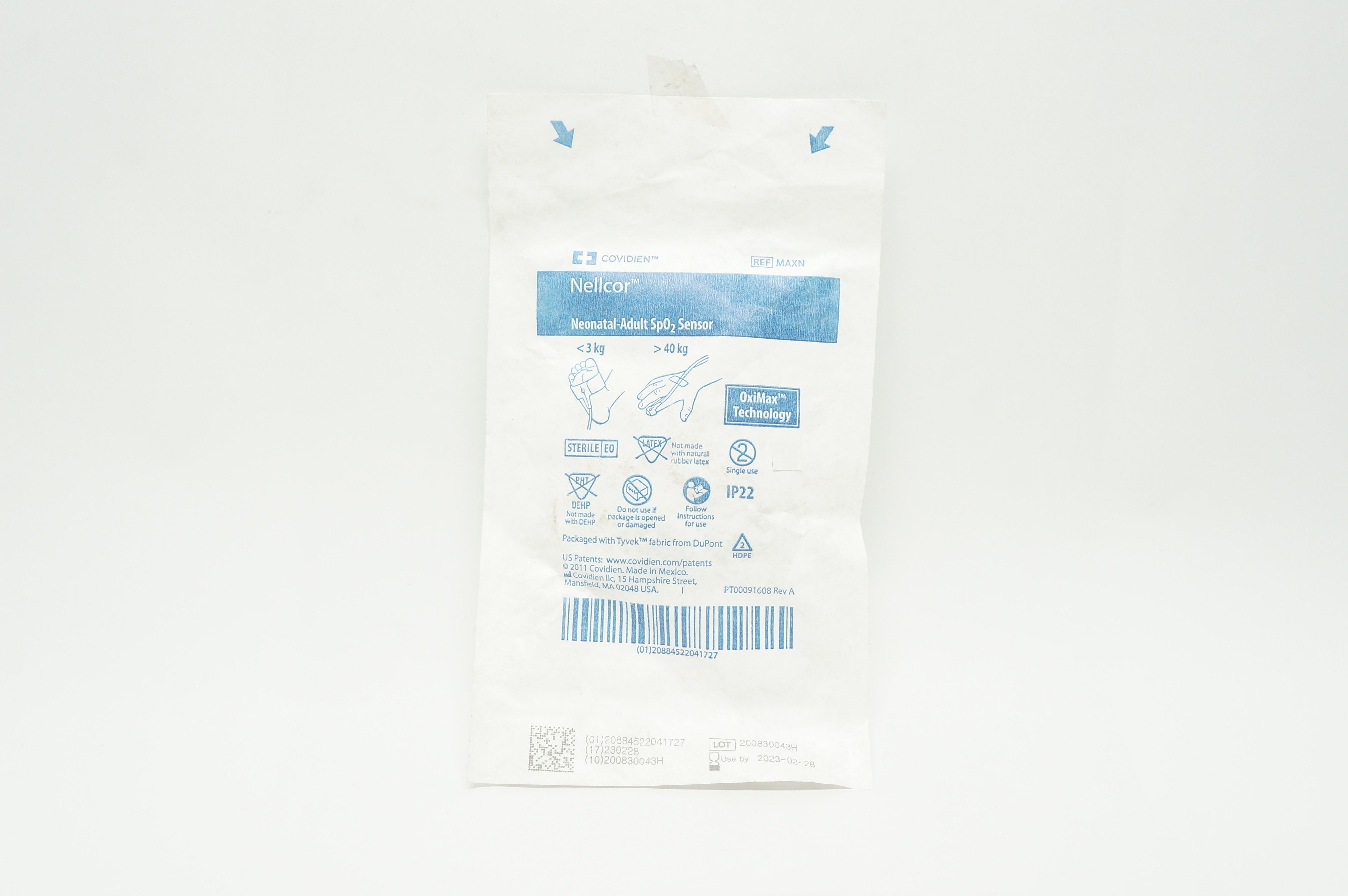 Covidien MAXN Nellcor, Neonatal-Adult SpO2 Sensor <3kg >40kg