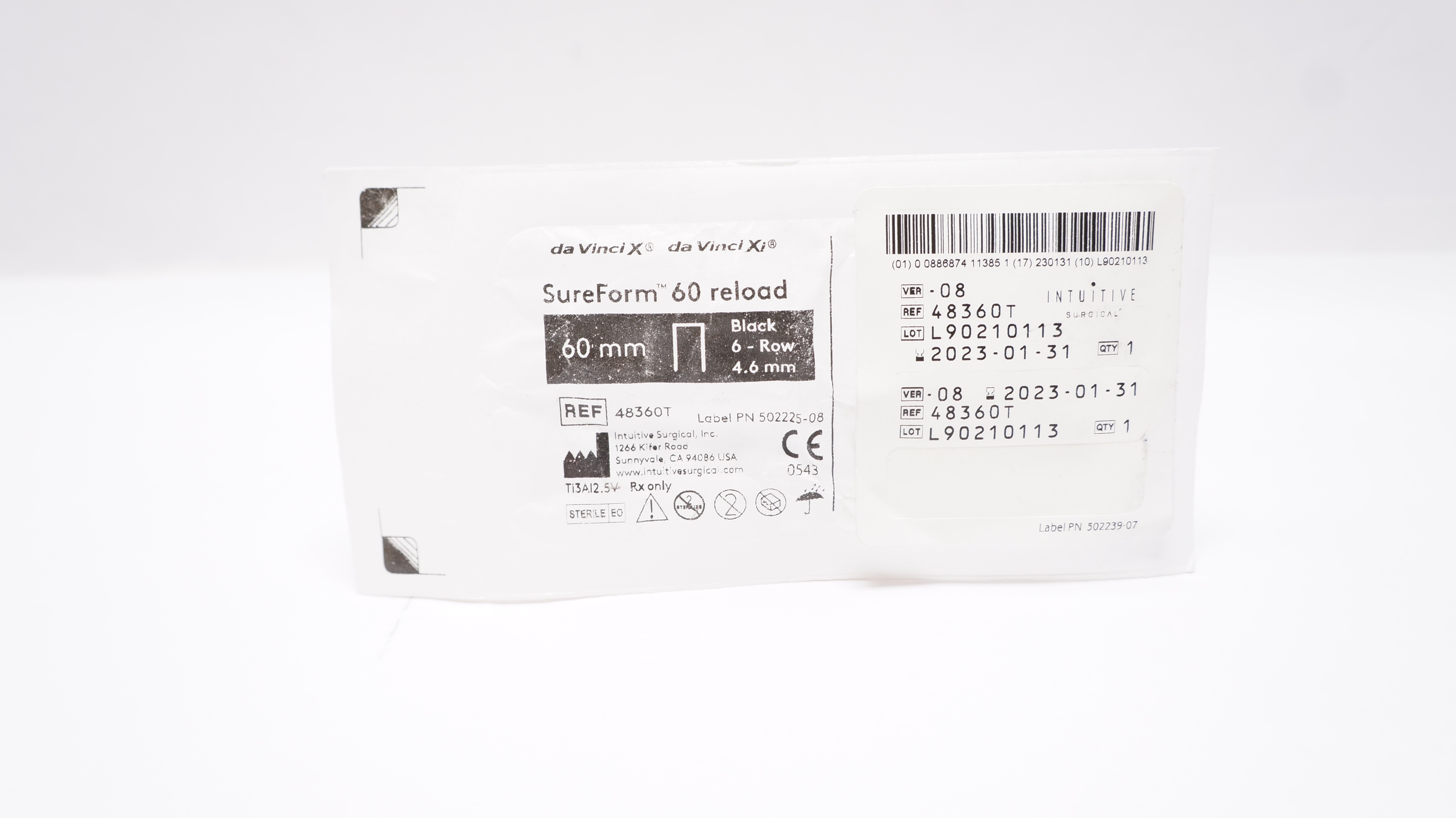 Intuitive 48360T Da Vinci X, Xi SureForm Stapler 60mm Reload 6-Row, 4.6mm (x)