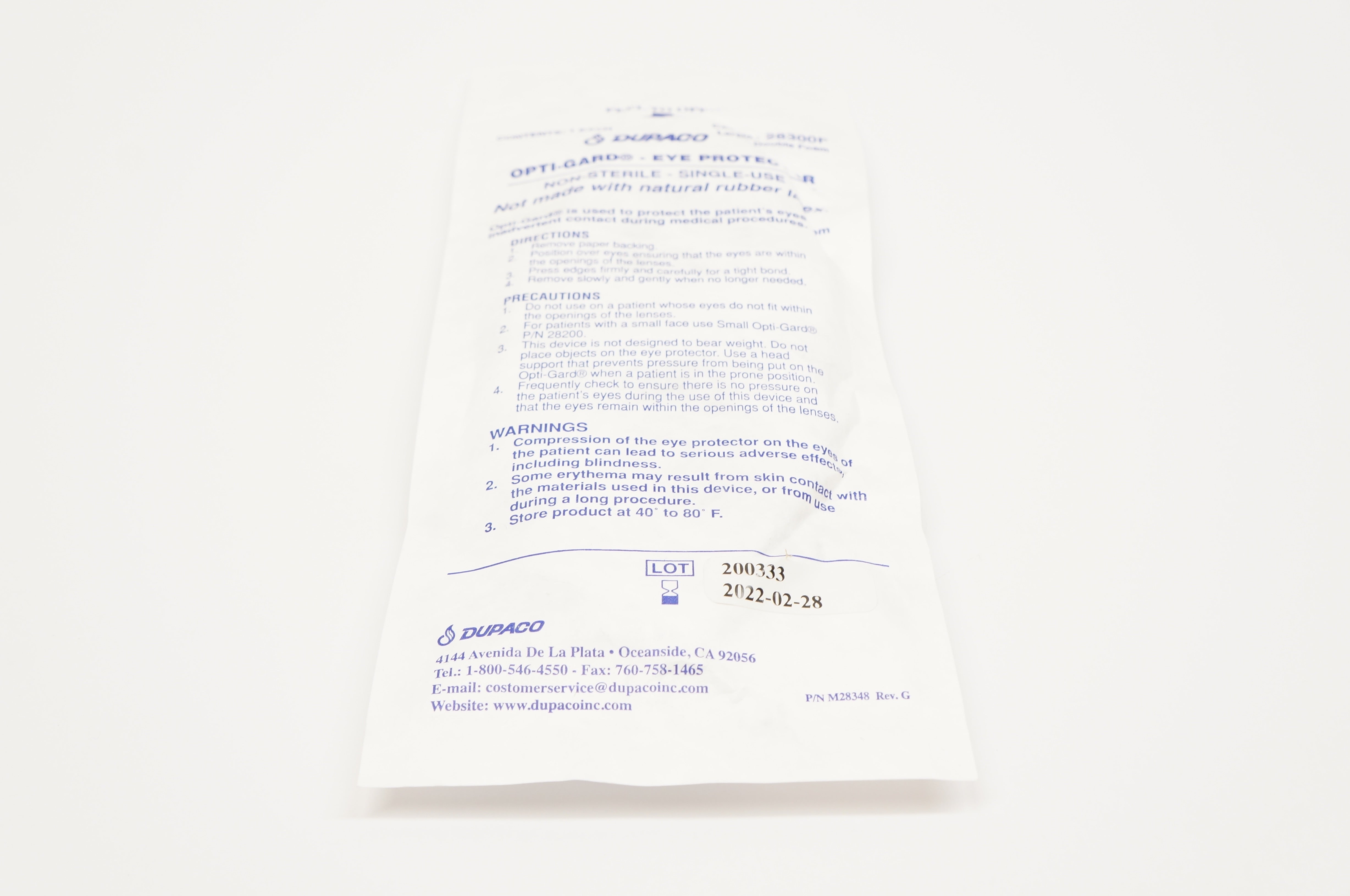 DUPACO 28300F Opti-Gard - Eye Protector