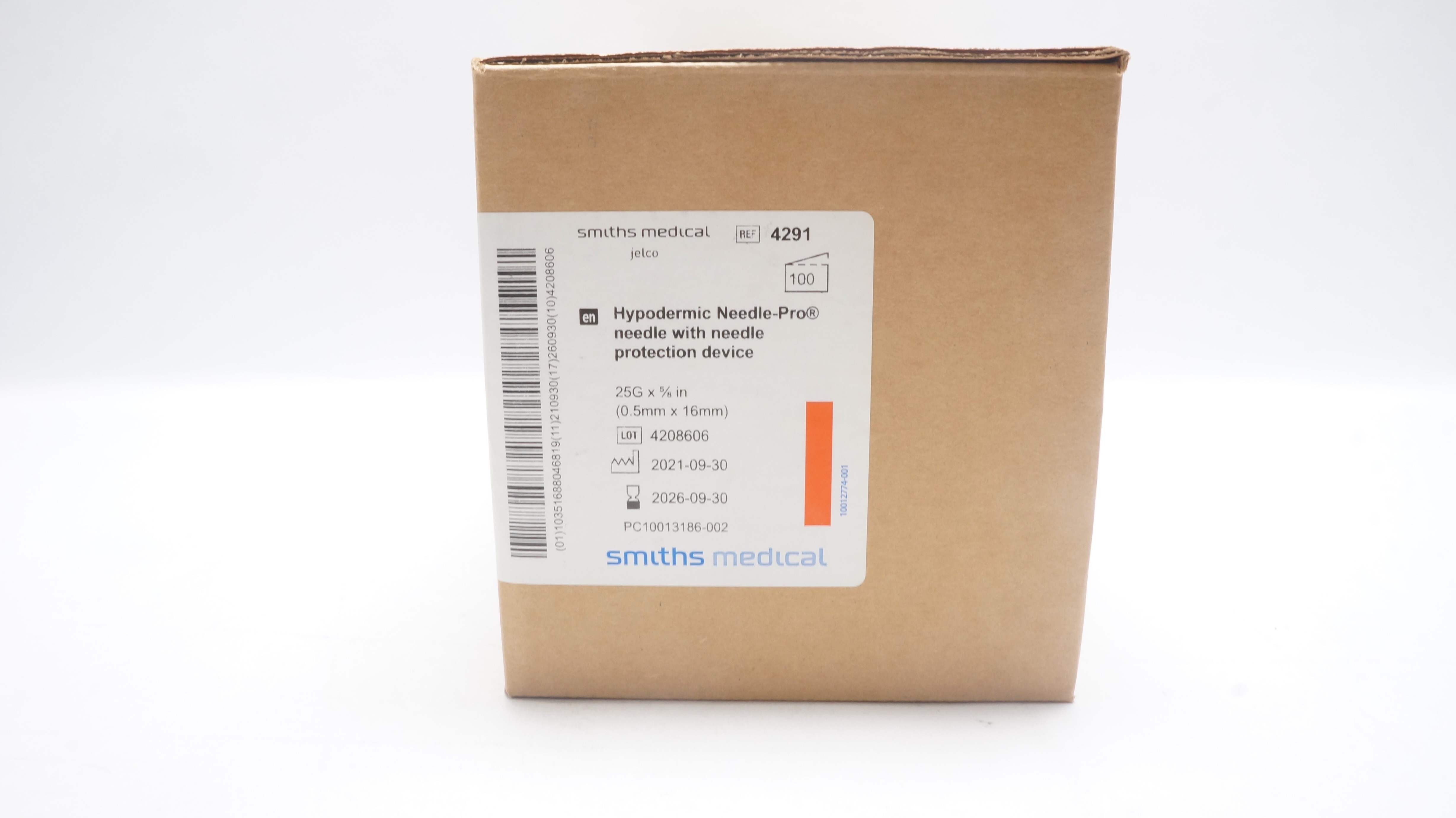 Smiths Medical 4291 Jelco Hypodermic Needle-Pro Ndle 25G x 5/8inch - Box of 100