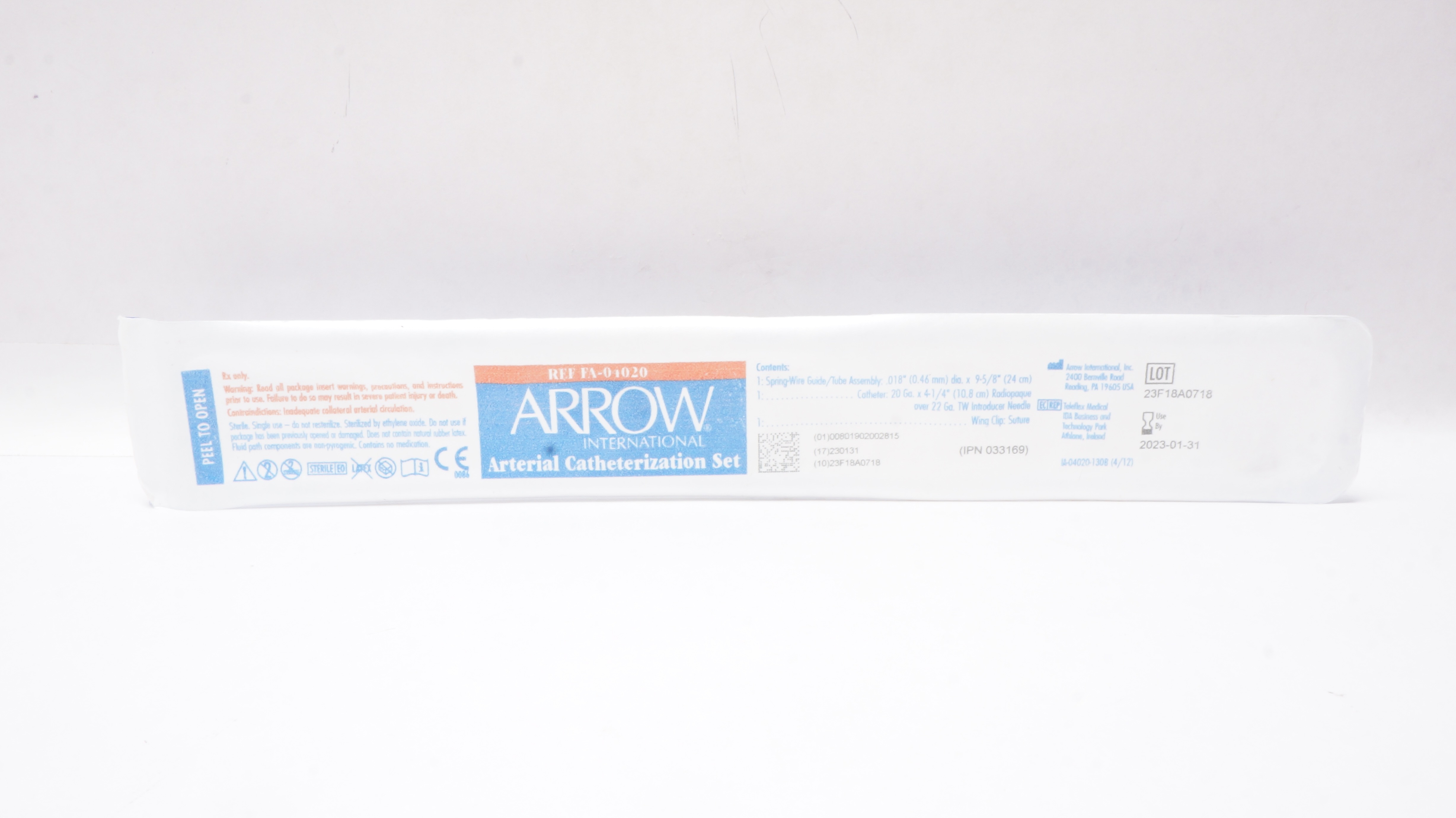 Arrow FA-04020 Arterial Catheterization Set 20 Ga x 4-1/4 inch (x)