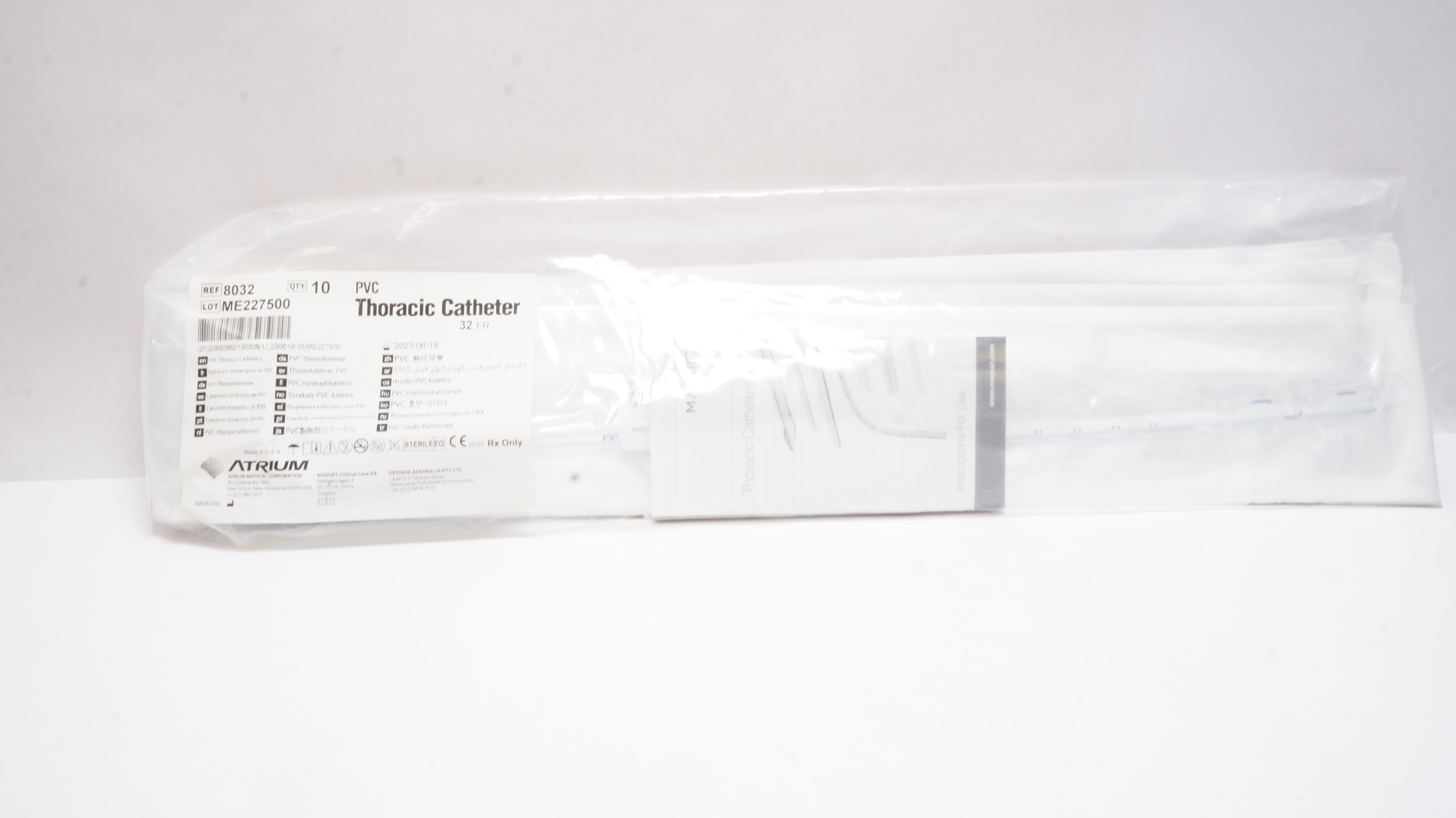 Atrium 8032 PVC Thoracic Cath. 32 Fr - Pack of 10