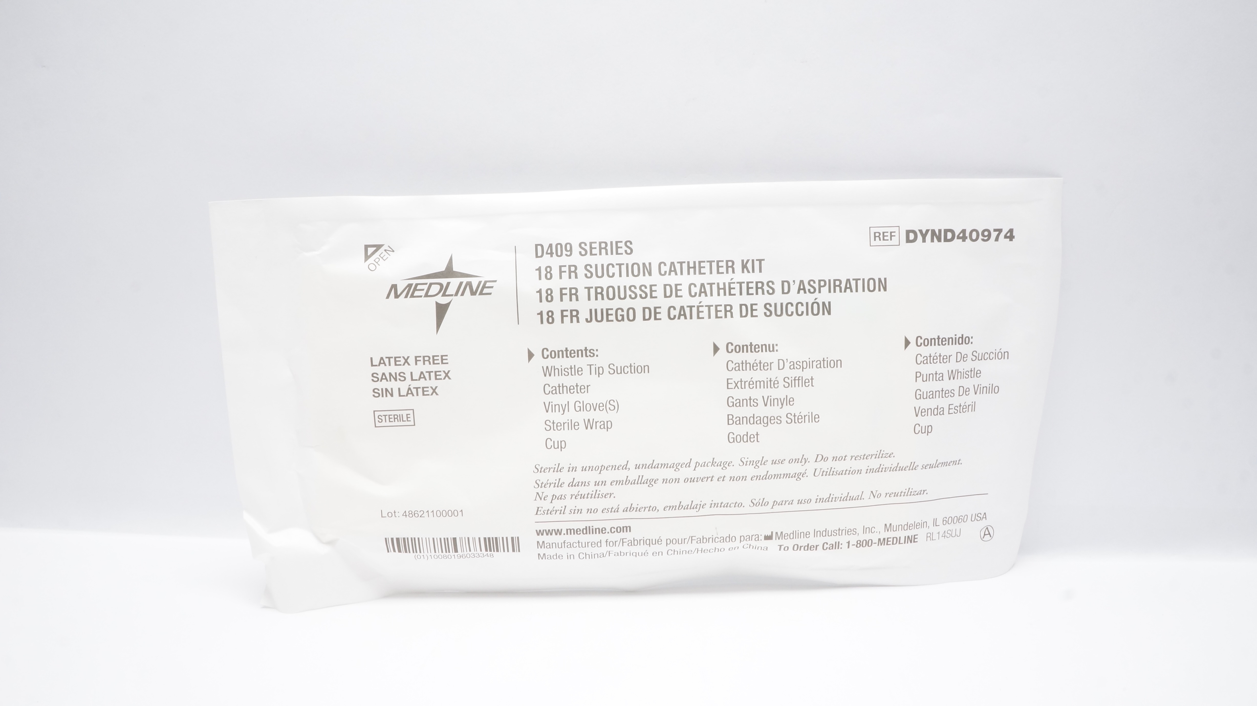 Medline DYND40974 D409Series Suction Cath Kit w/18Fr Whistle Tip