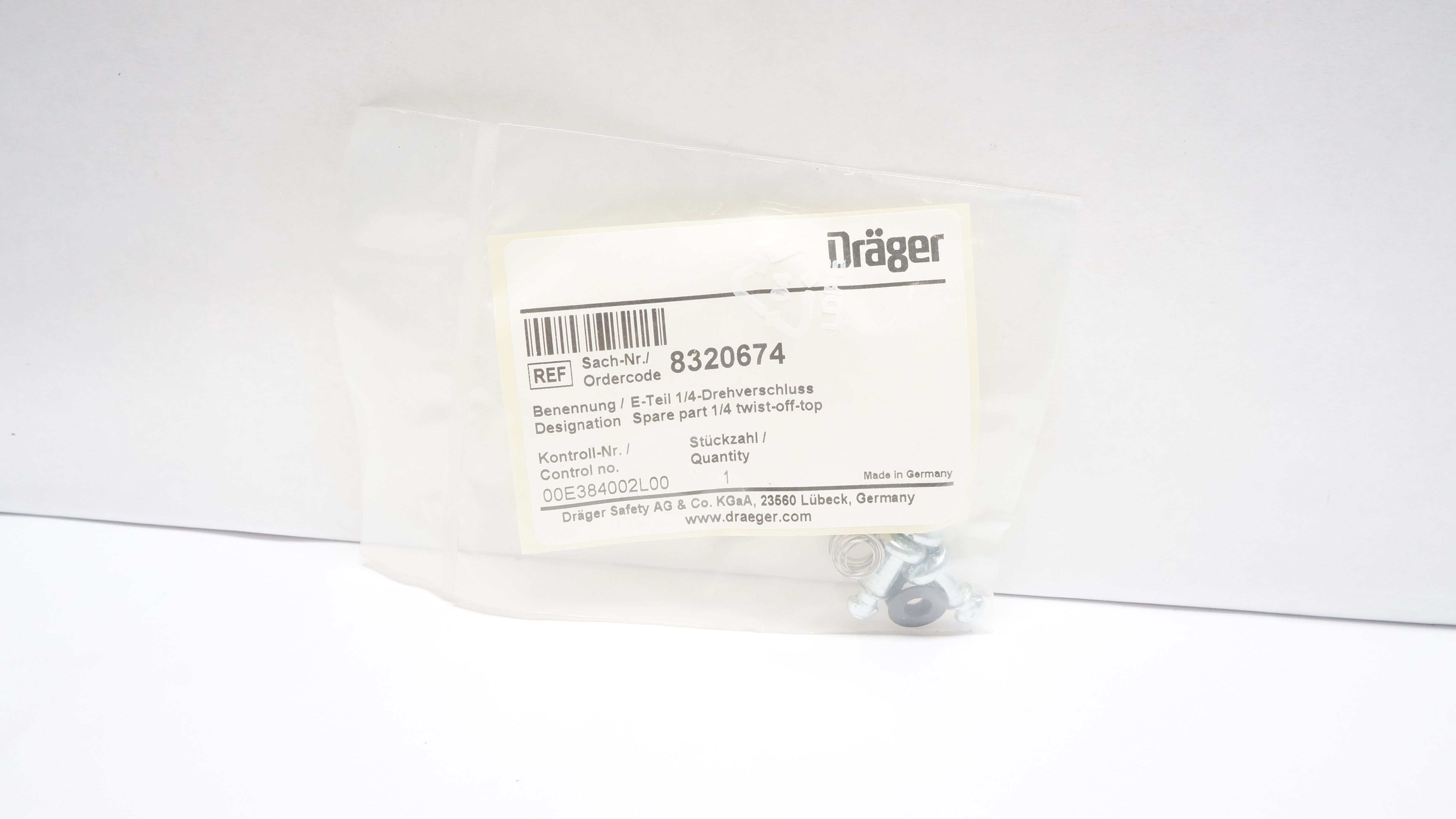 Dräger 8320674 Designation Spare part 1/4 twist-off-top