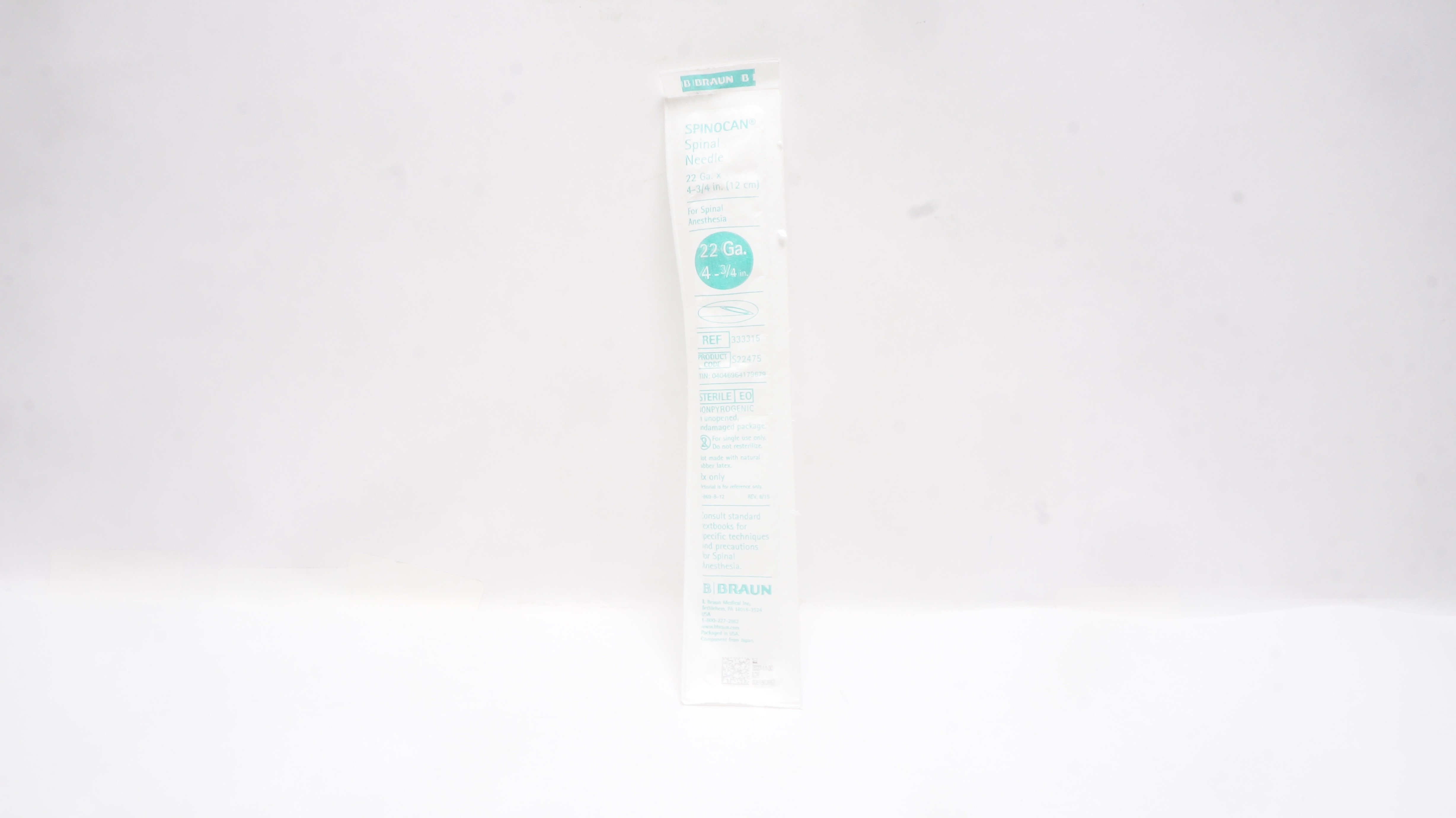 B.Braun 333315 Spinocan Spinal Ndle 22 GA. x 4-3/4 inch