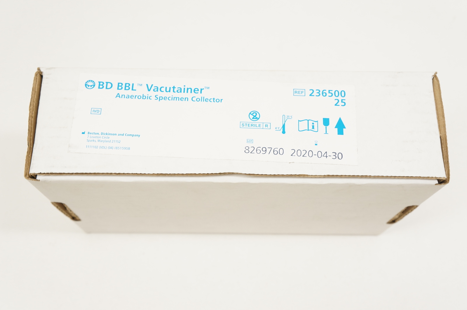 BD 236500 BBL Vacutainer Anaerobic Specimen Collector - Box of 25