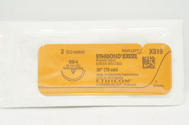 Ethicon X519 2 Ethibond Excel Stre OS-4 22mm 1/2c Reverse Cutting, 30 inch (x)