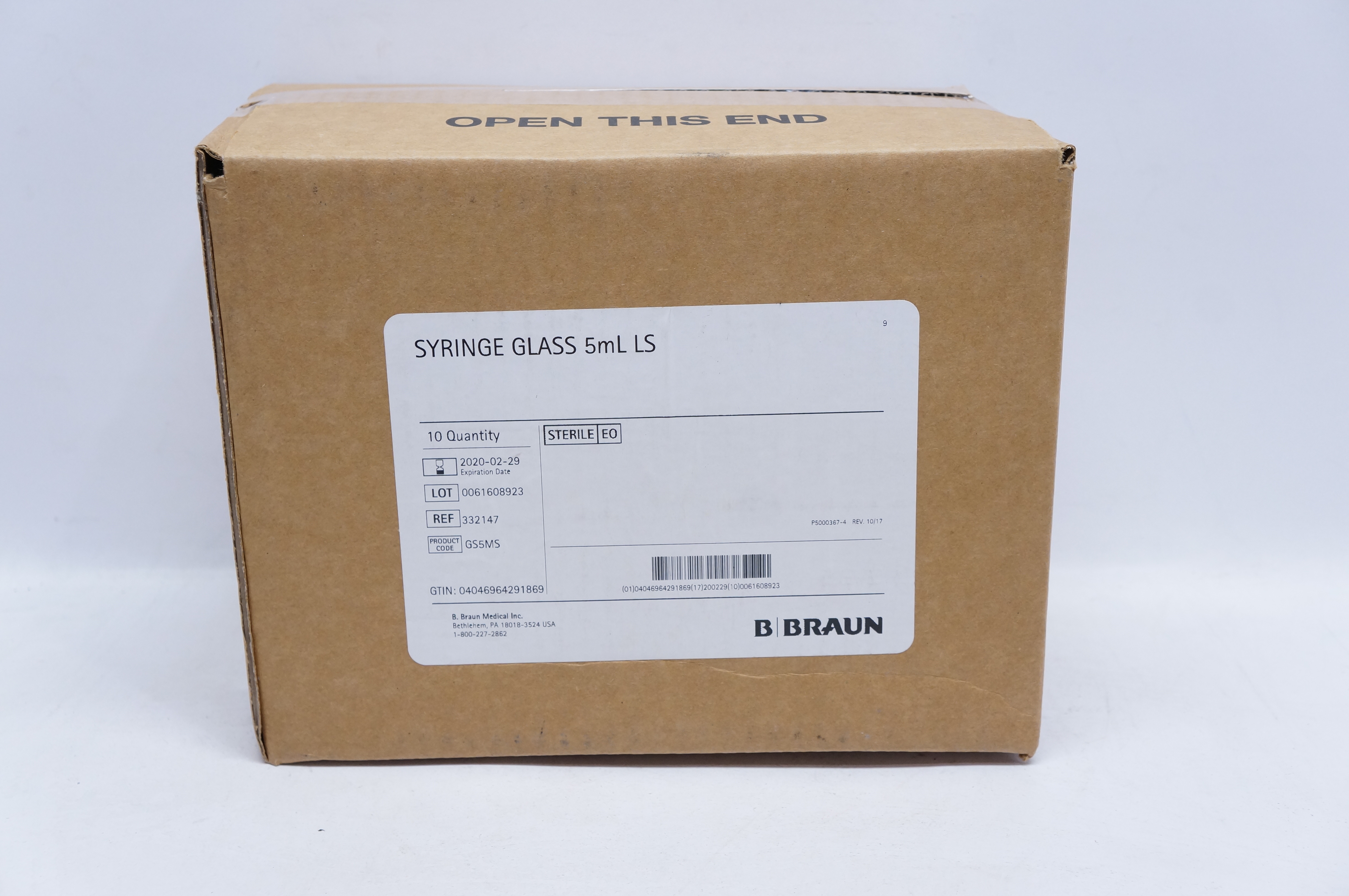 Braun 332147 Syringe Glass 5ml LS (x) - Box of 10