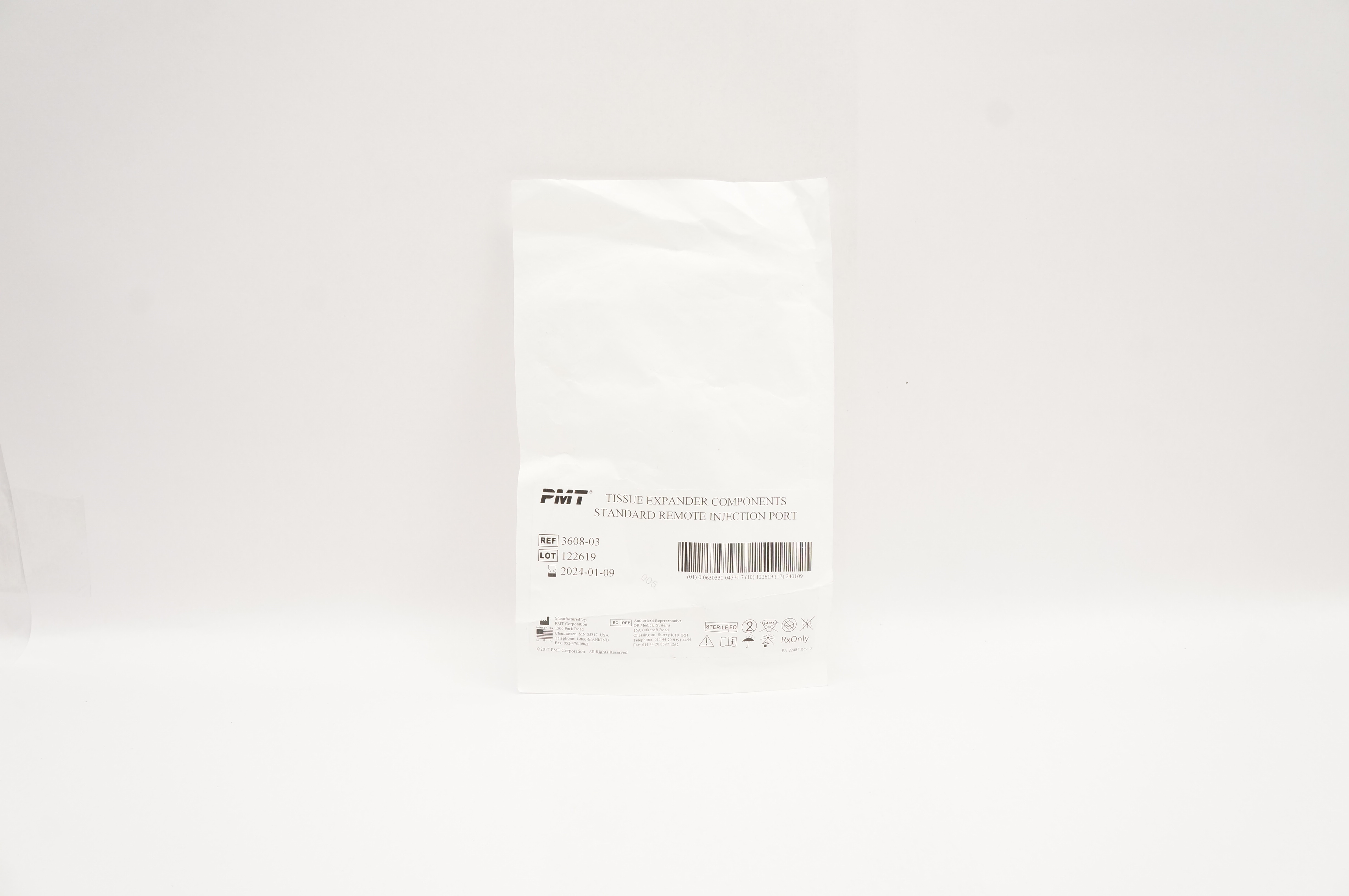 PMT 3608-03 Tissue Expander Component Standard Remote Injection Port