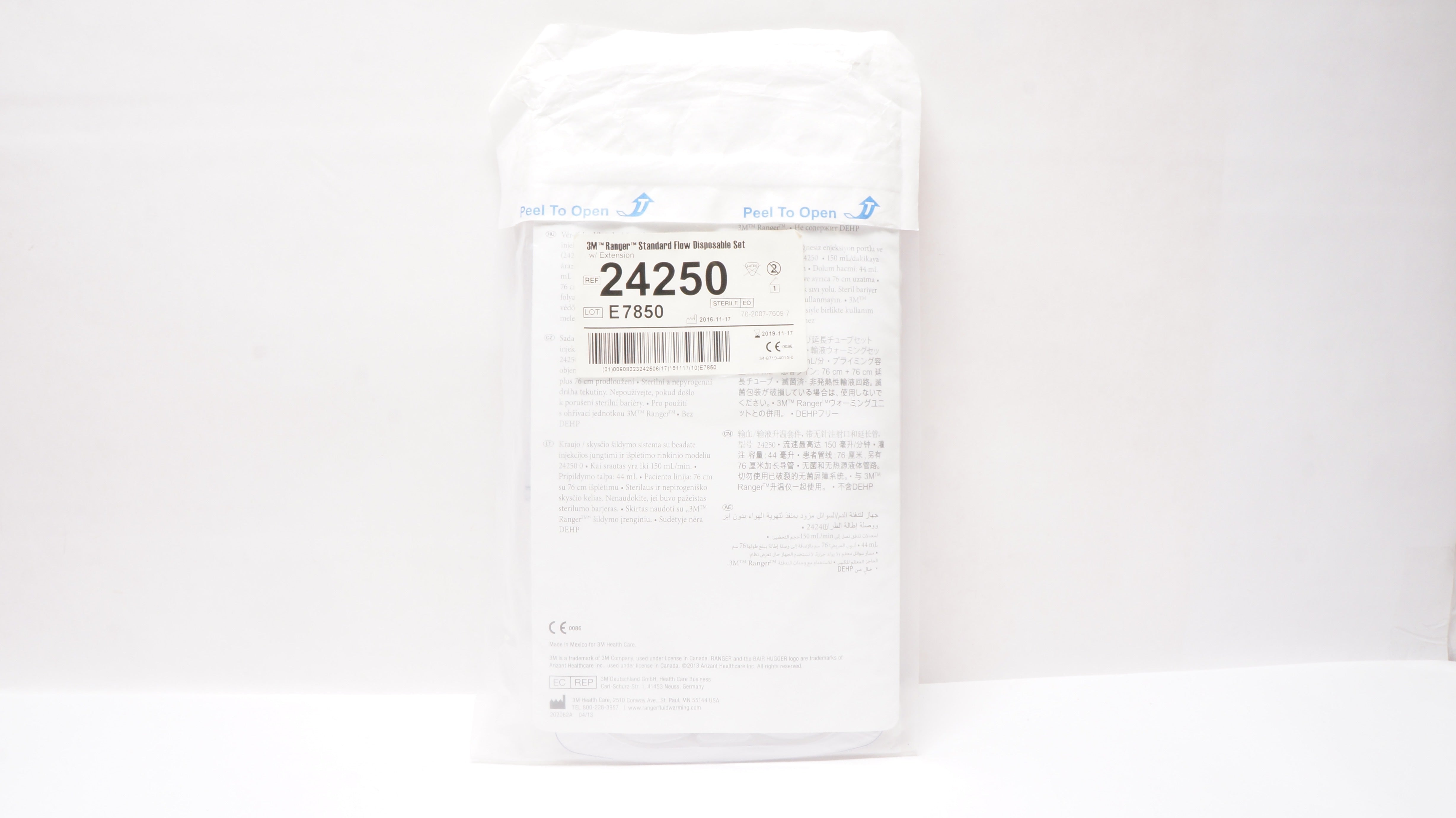 3M 24250 Ranger Standard Flow Blood/Fluid Warming Set with Extension (x)