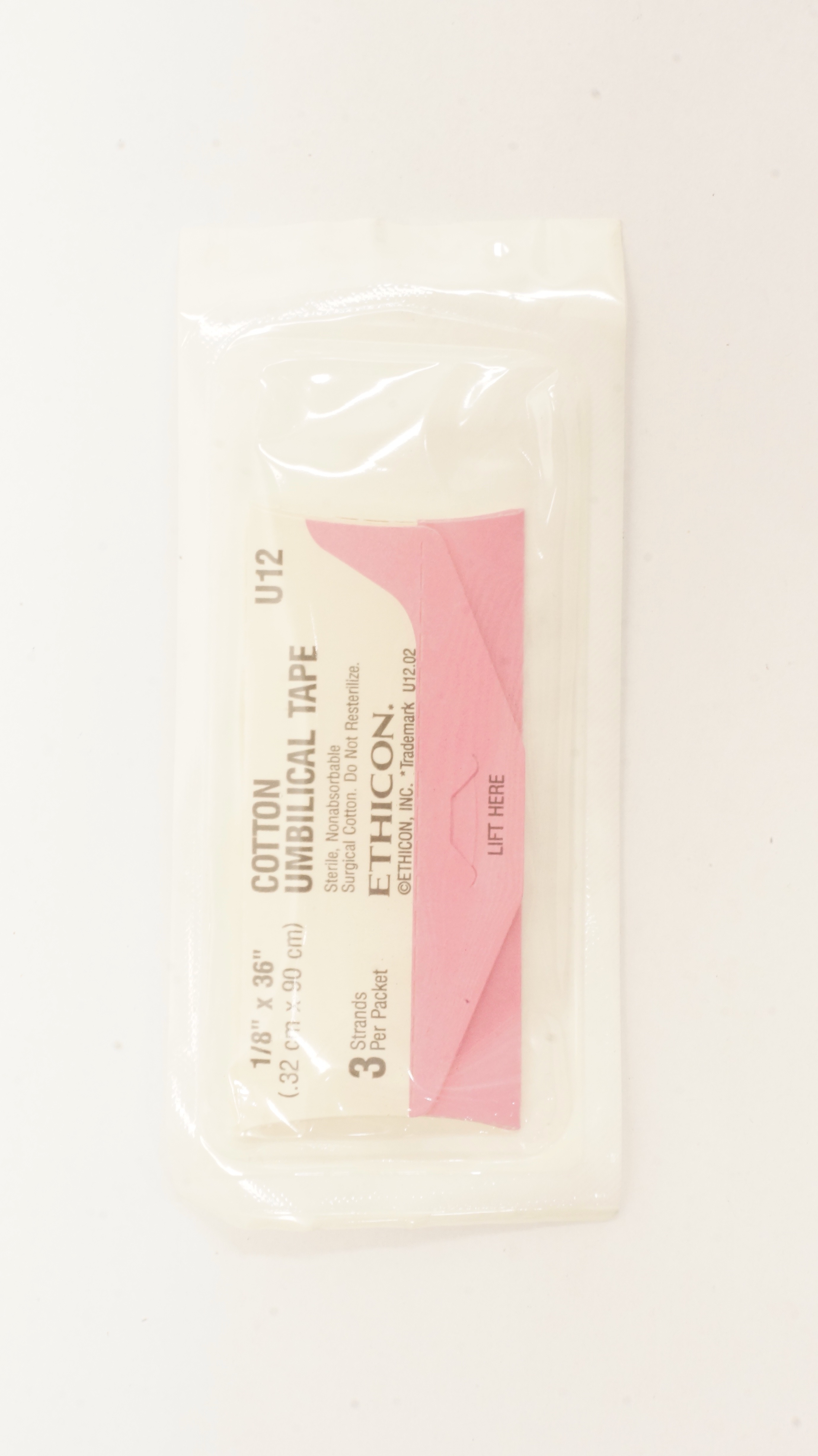 Ethicon U12 Cotton Umbilical Tape, 1/8inch x 36inch (x)