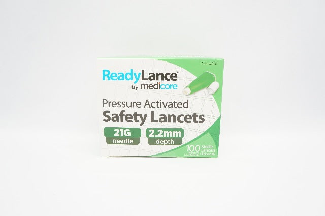Medicare 806 Ready Lance Pressure Activated Lancets 21G x 2.2mm-Box of 100