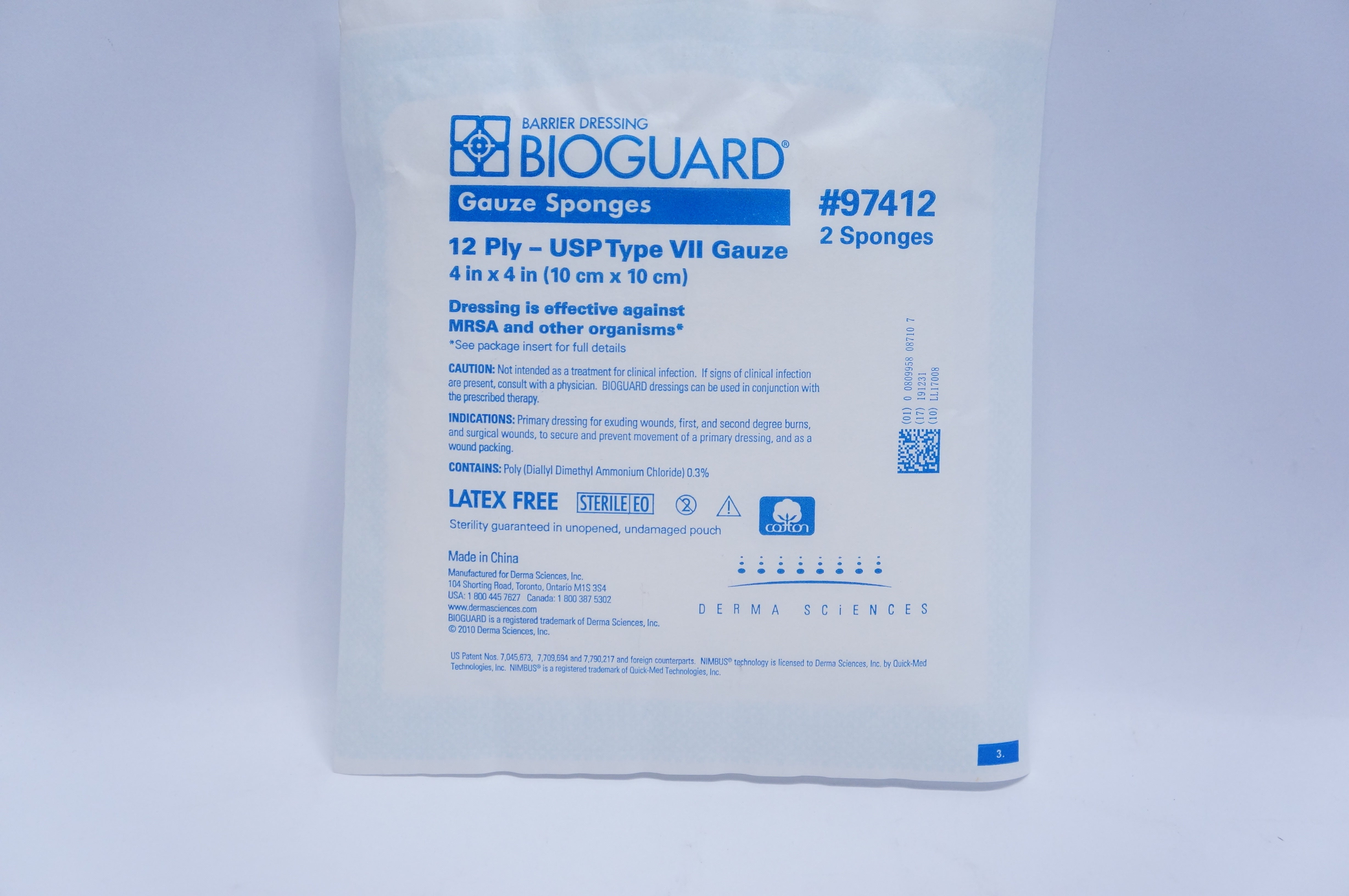 Derma Sciences 97412 Gauze Sponges 12ply-USP Type VII 4inch x 4inch (x)