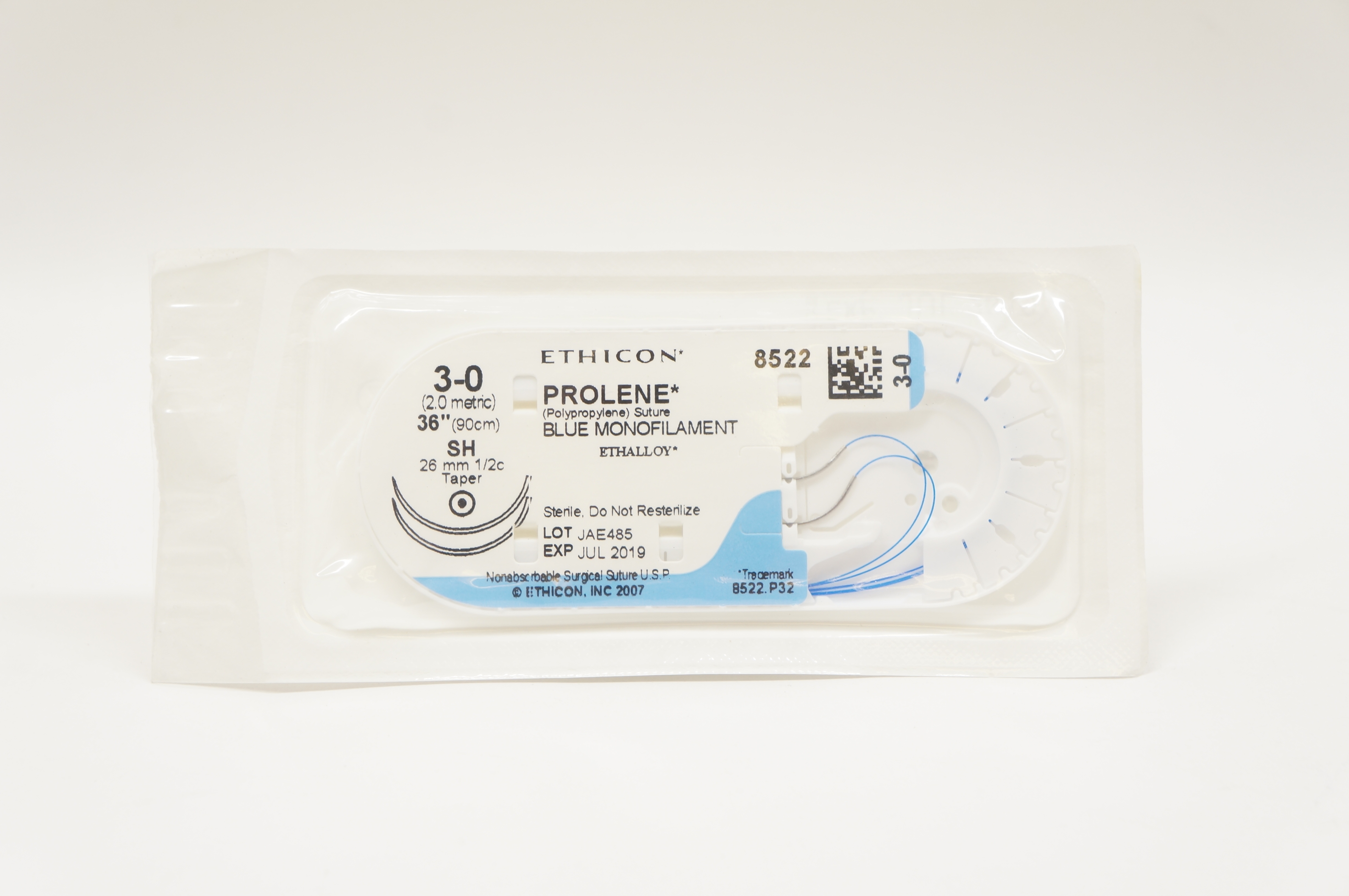 Ethicon 8522 3-0 PROLENE, SH, 26mm 1/2c Taper, 36inch (x)