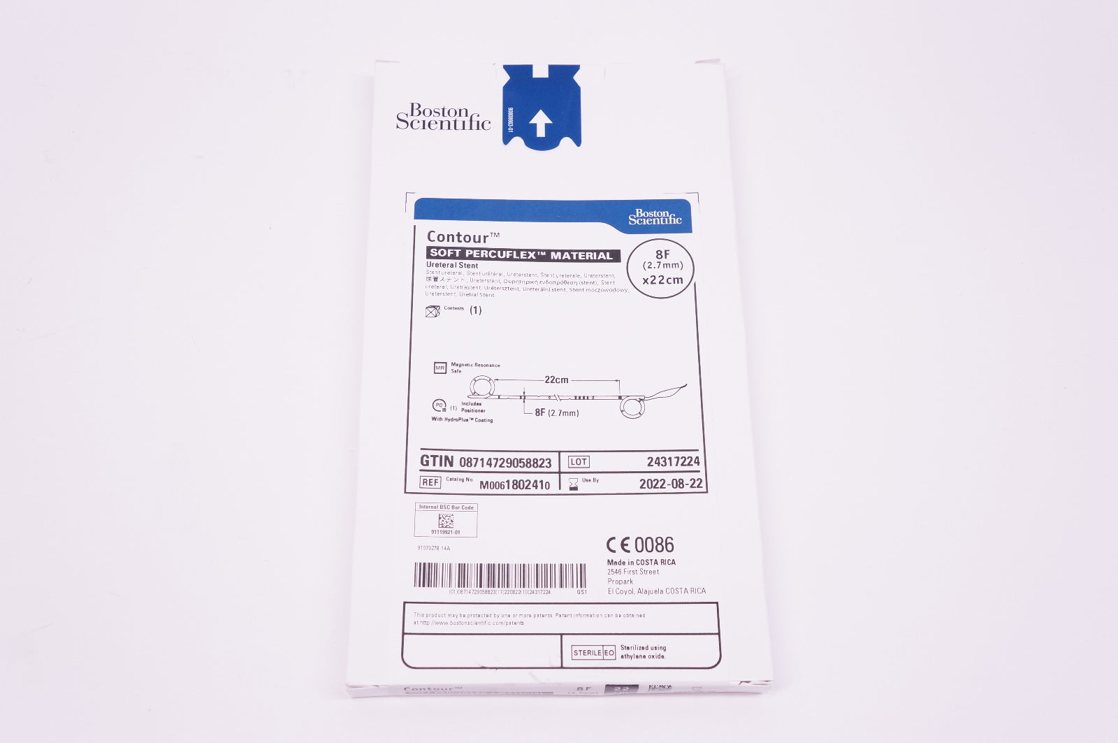 Boston Scientific 180241 Contour Soft Percuflex Material Ureteral Stnt 8F x 22cm