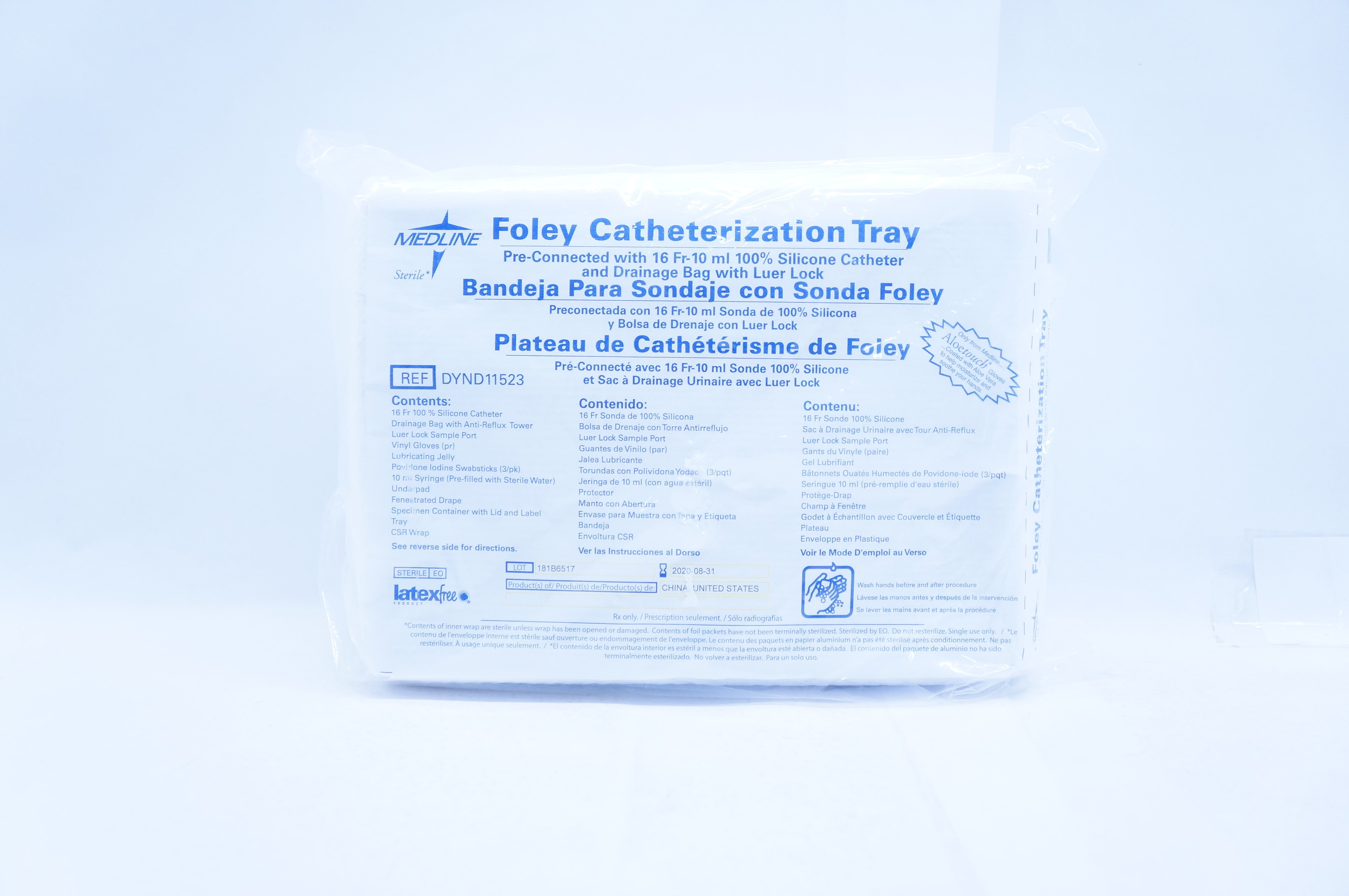 Medline DYND11523 Foley Catheterization Tray 16Fr. - 10ml (x)