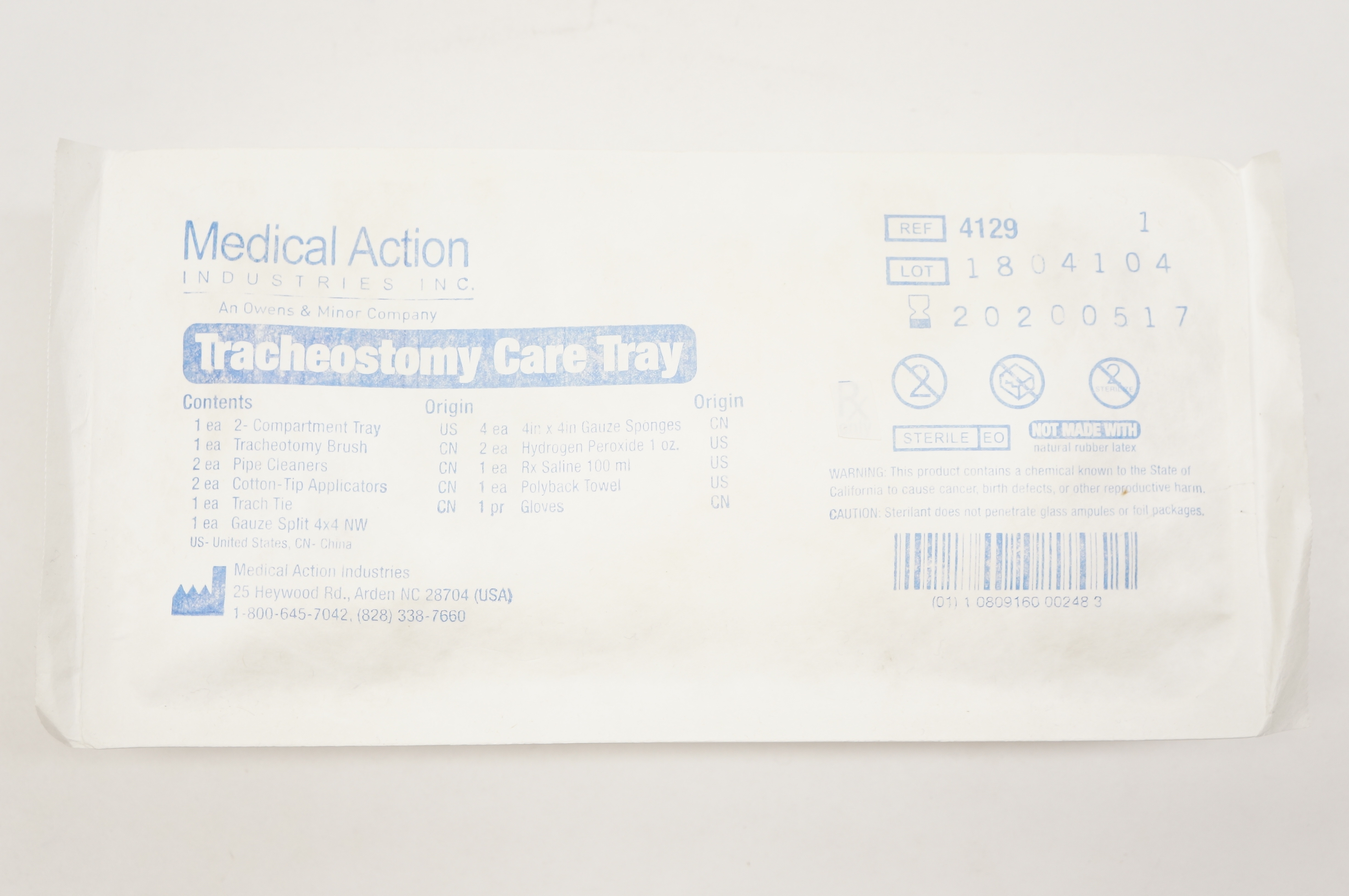 Medical Action Industries 4129 Tracheostomy Care Tray (x)