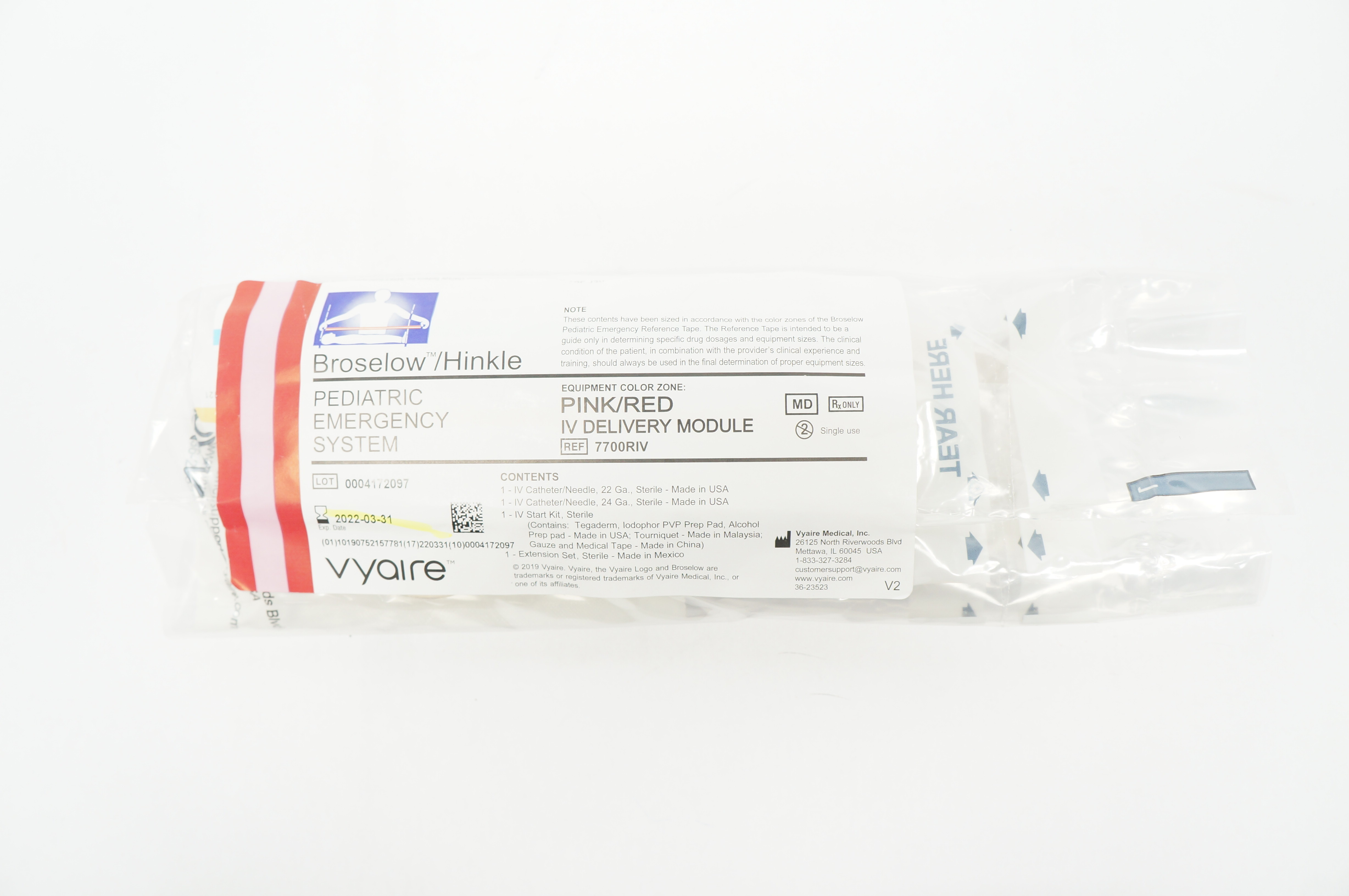 Vyaire 7700RIV Broselow/Hinkle Pediatric Emergency System Pink/Red (x)