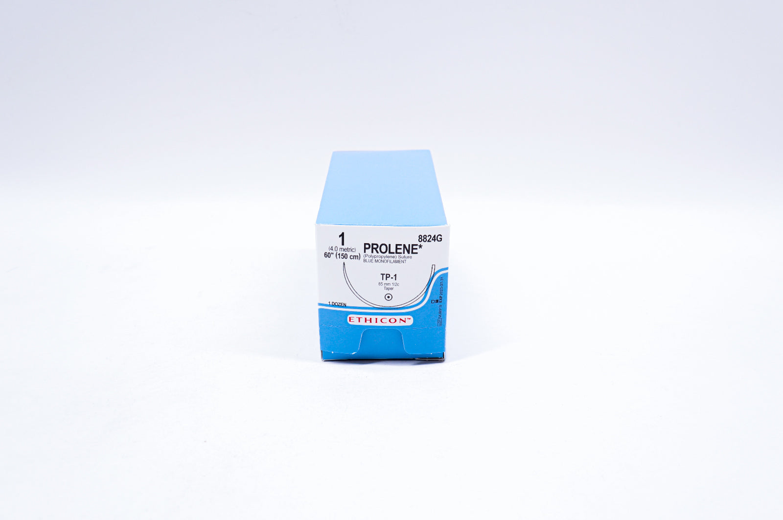 Ethicon 8824G 1 PROLENE, Blue Monofilament, TP-1, 65mm 1/2c, 60inch - Box of 12