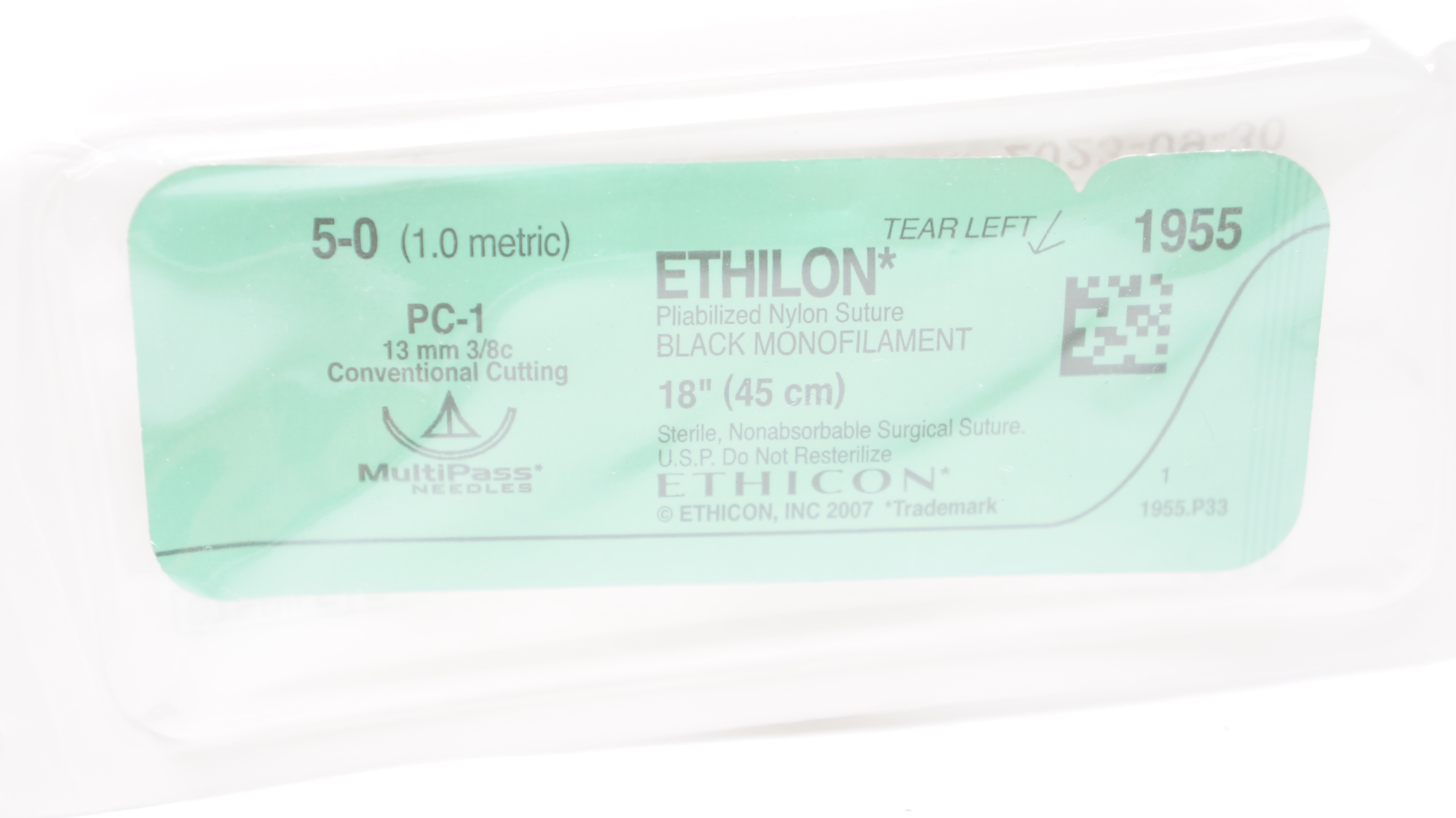 Ethicon 1955 5-0 ETHILON Stre PC-1 13mm 3/8c Conventional Cutting, 18inch (x)