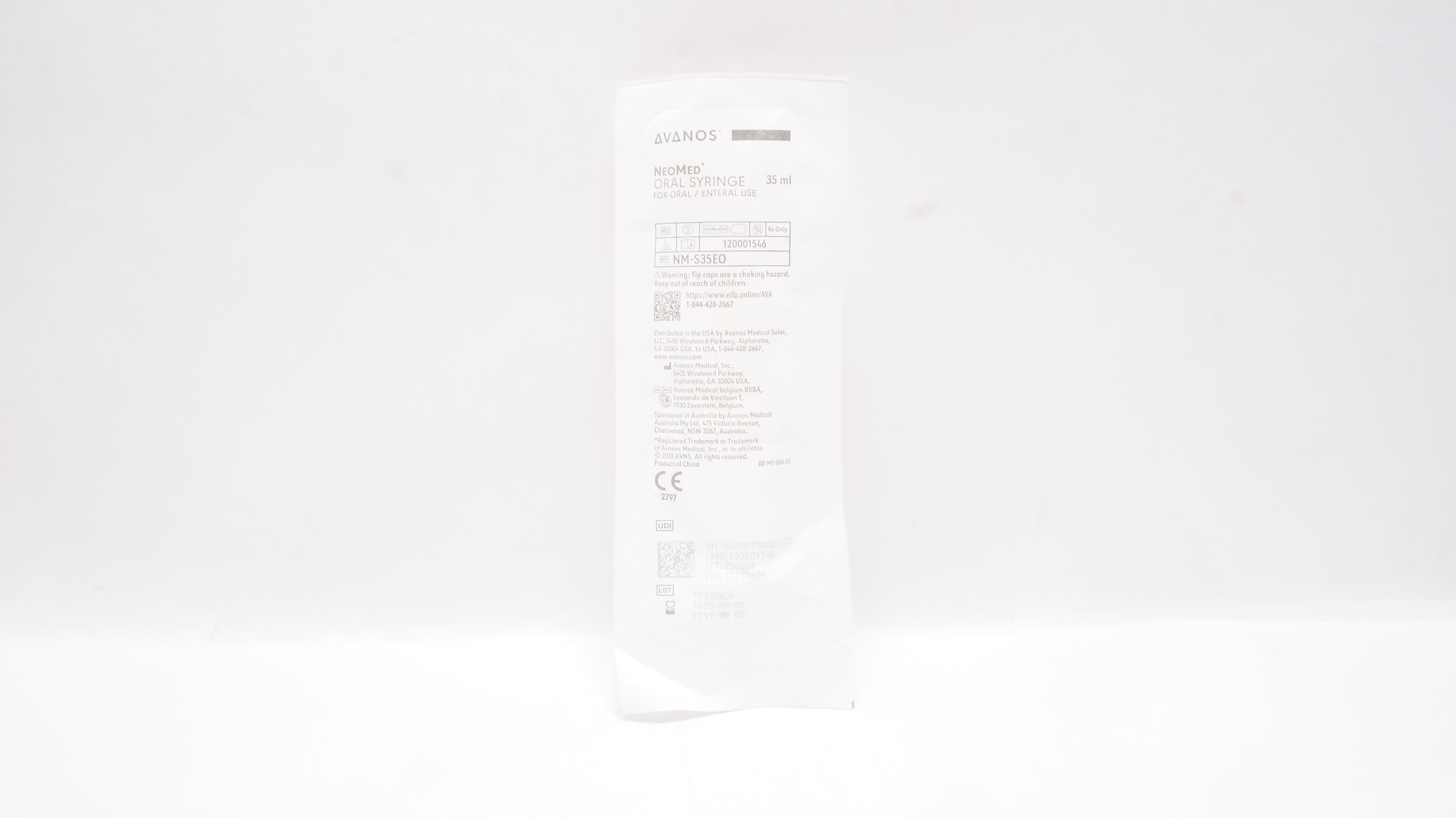 Avanos NM-S35EO NeoMed Oral Syringe for Oral/Enteral Use 35mL