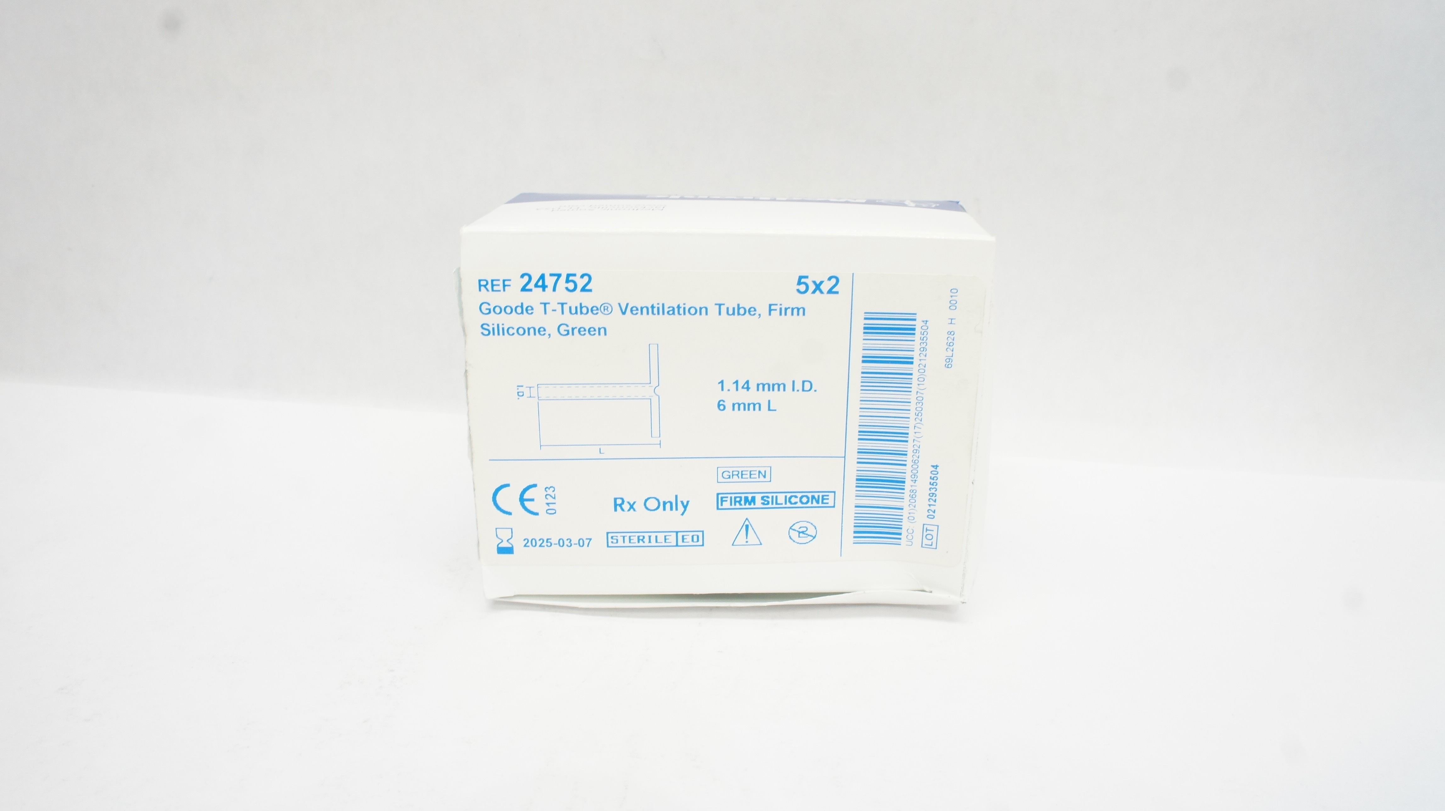 Medtronic 24752 Goode T-Tube Ventilation Tube, 1.14mm ID x 6mm - Box of 4