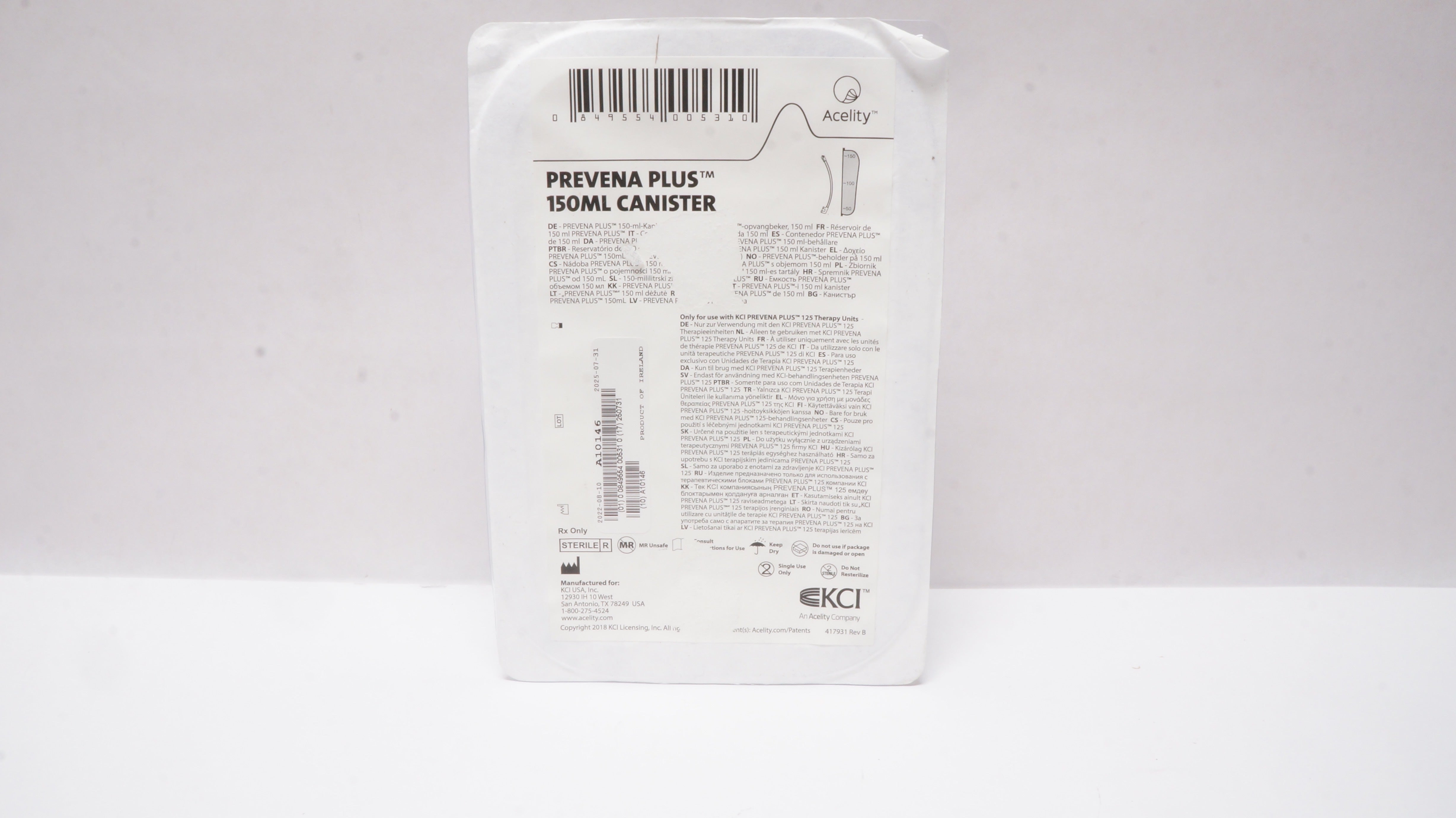 KCI Acelity Prevena Plus 150mL Canister