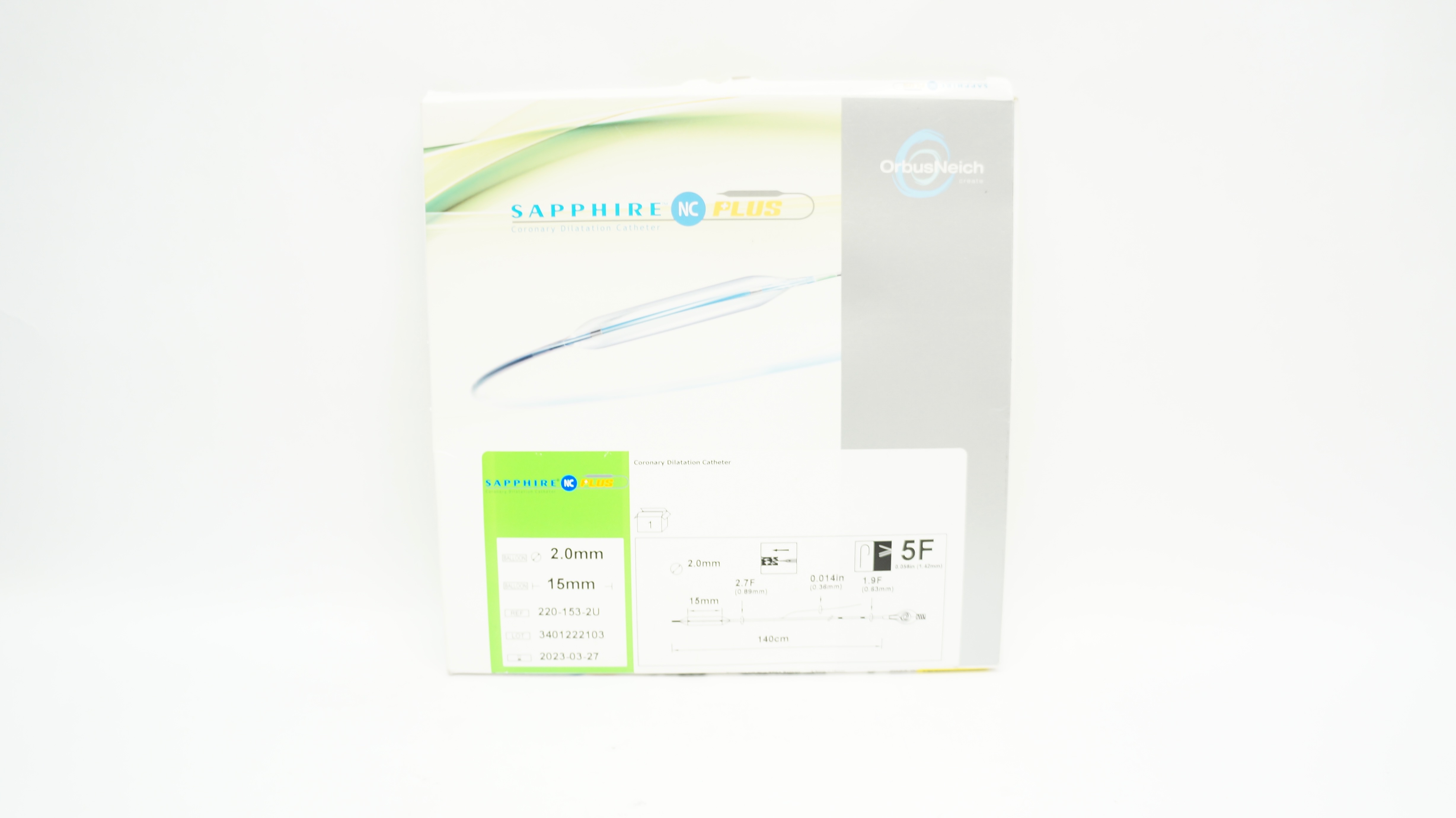 OrbusNeich 220-153-2U Sapphire Plus Coronary Dilatation Cath. 2.0mm x 15mm (x)