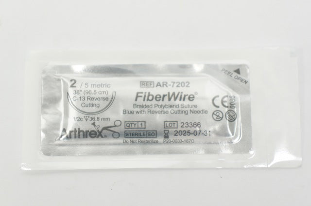 Arthrex AR-7202 FiberWire Braided Polyblend Stre W/Ndle 2/5metric 38in. C-13