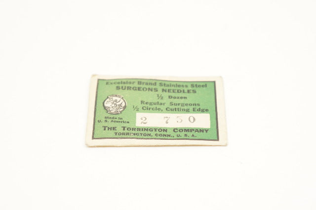 Torrington Excelsior Brand Stainless Steel Surgeons Ndles 1/2 Dozen, 1/2 Circle
