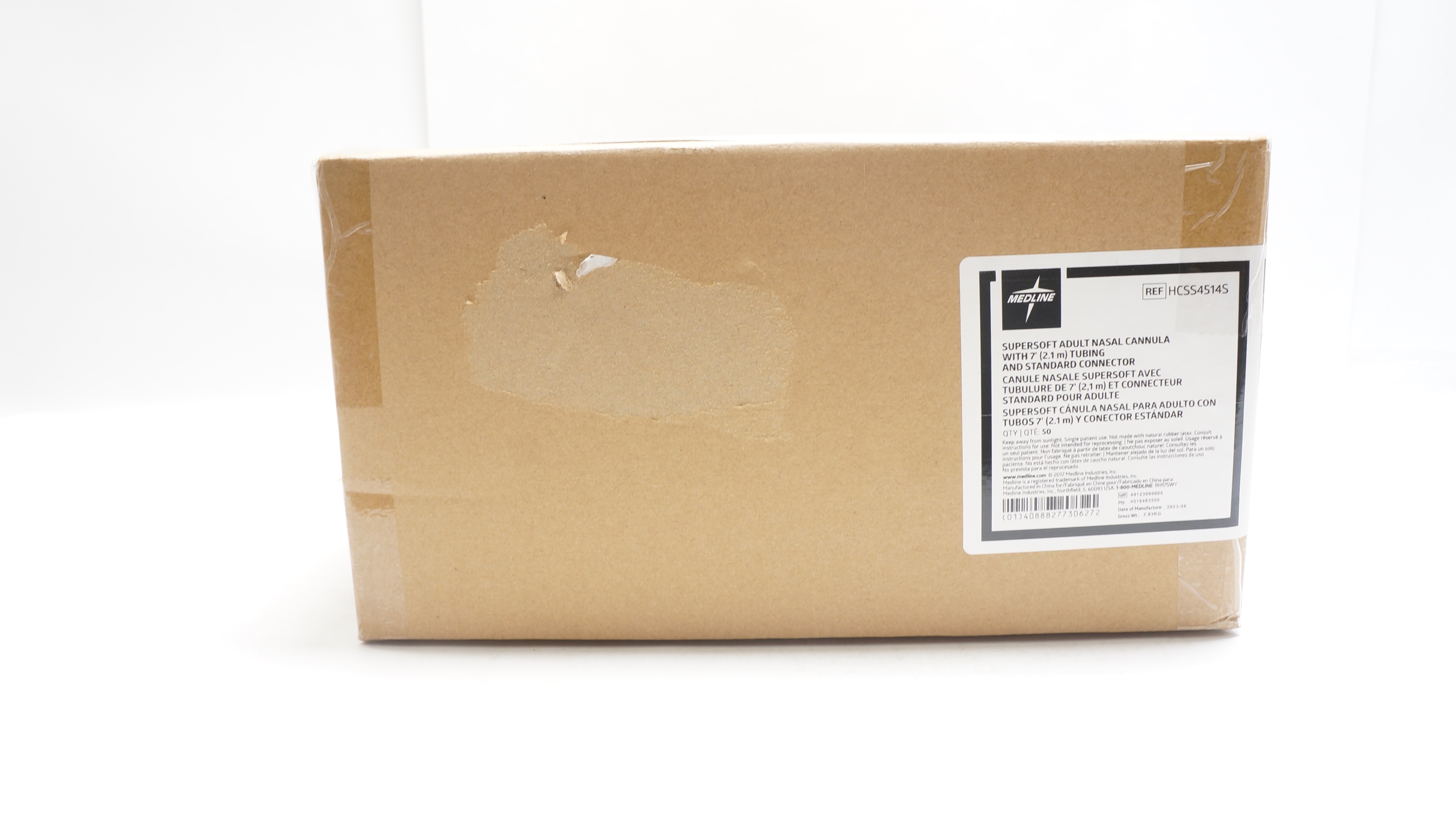 Medline HCSS4514S Supersoft Adult Nasal Cannula - Box of 50