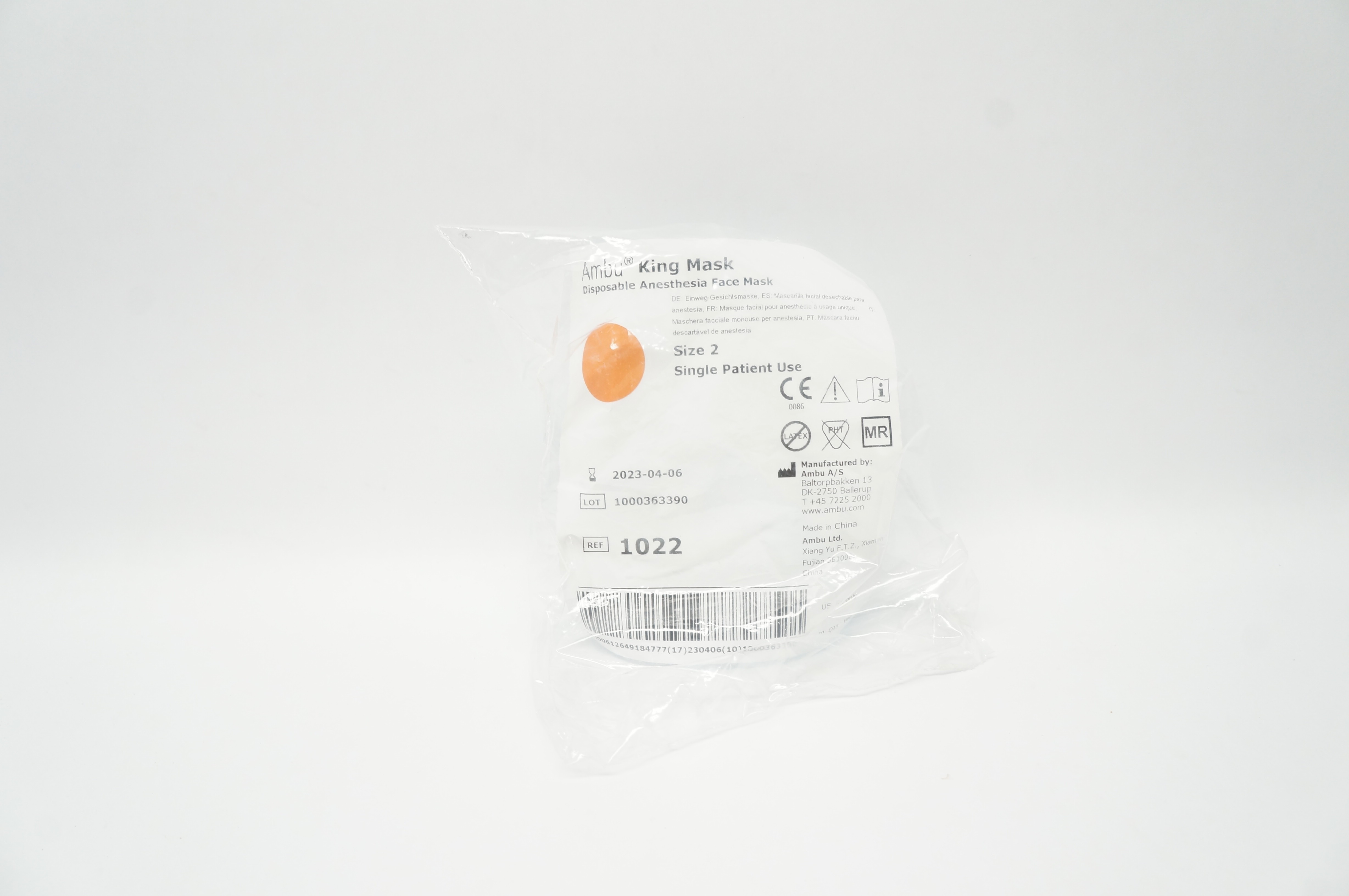 AMBU 1022 King Mask Disposable Anesthesia Face Mask Size 2