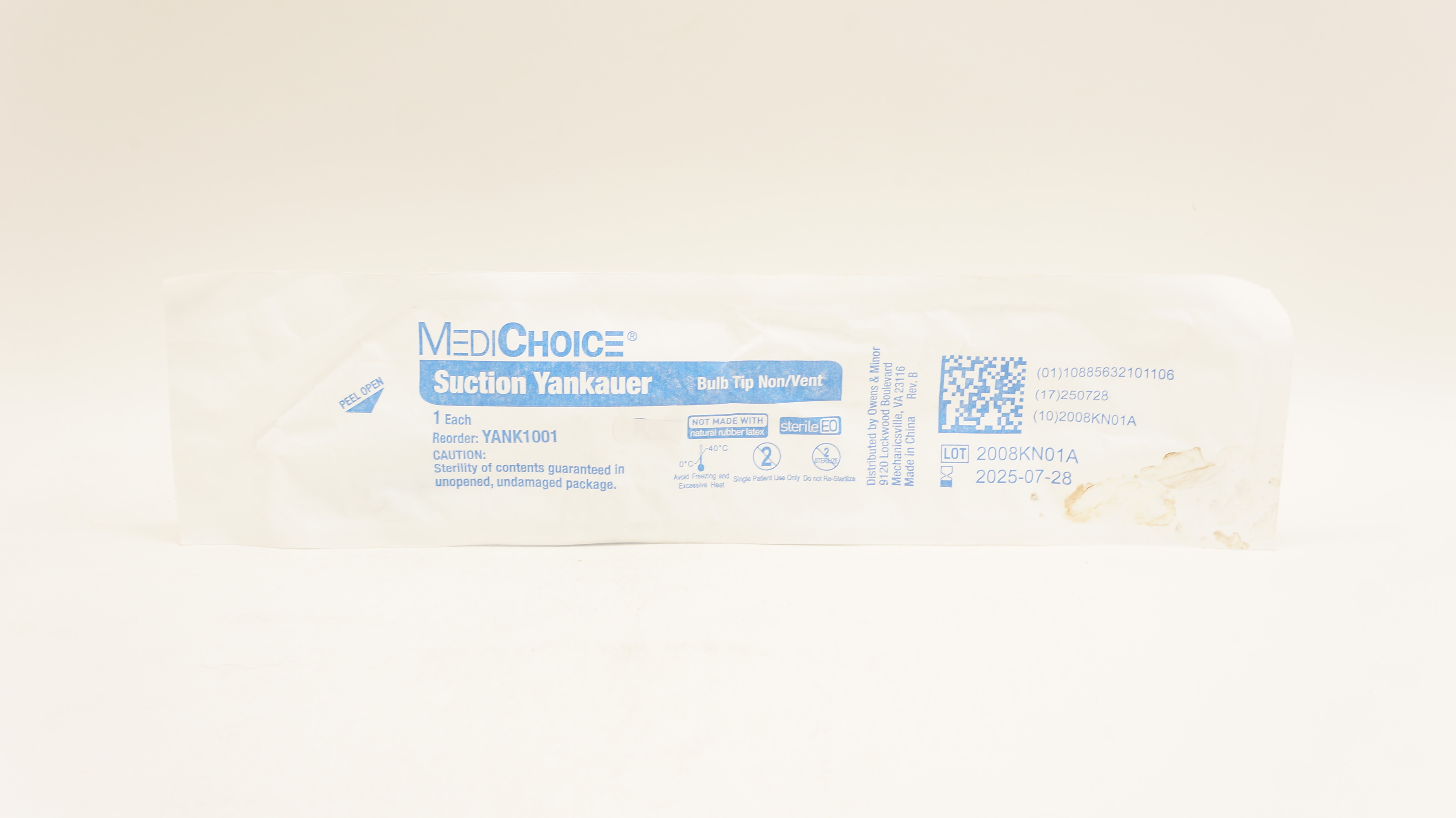 MediChoice YANK1001 Suction Yankauer Bulb Tip Non-Vent